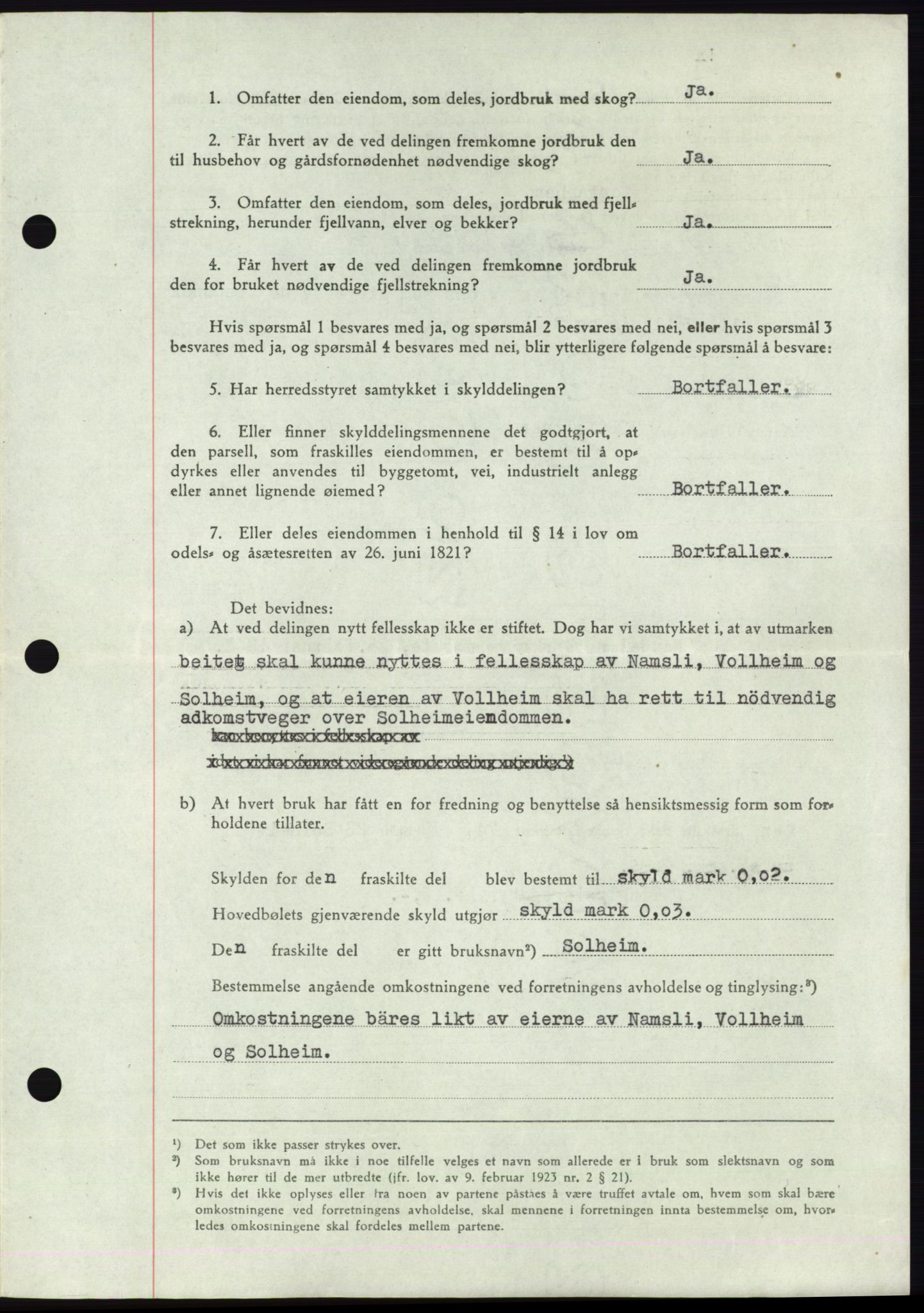 Namdal sorenskriveri, AV/SAT-A-4133/1/2/2C: Mortgage book no. -, 1947-1948, Diary no: : 457/1948