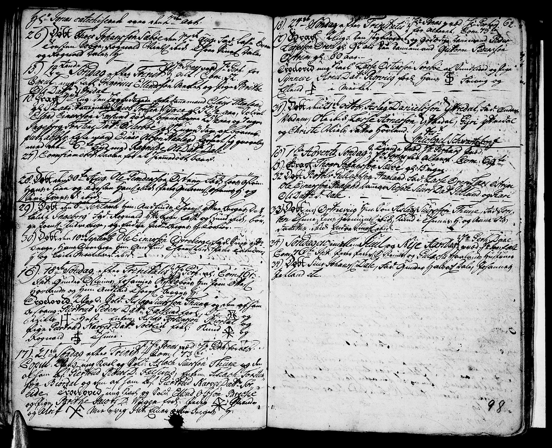 Vik sokneprestembete, AV/SAB-A-81501/H/Haa/Haaa/L0003: Parish register (official) no. A 3 / 3, 1755-1771, p. 98