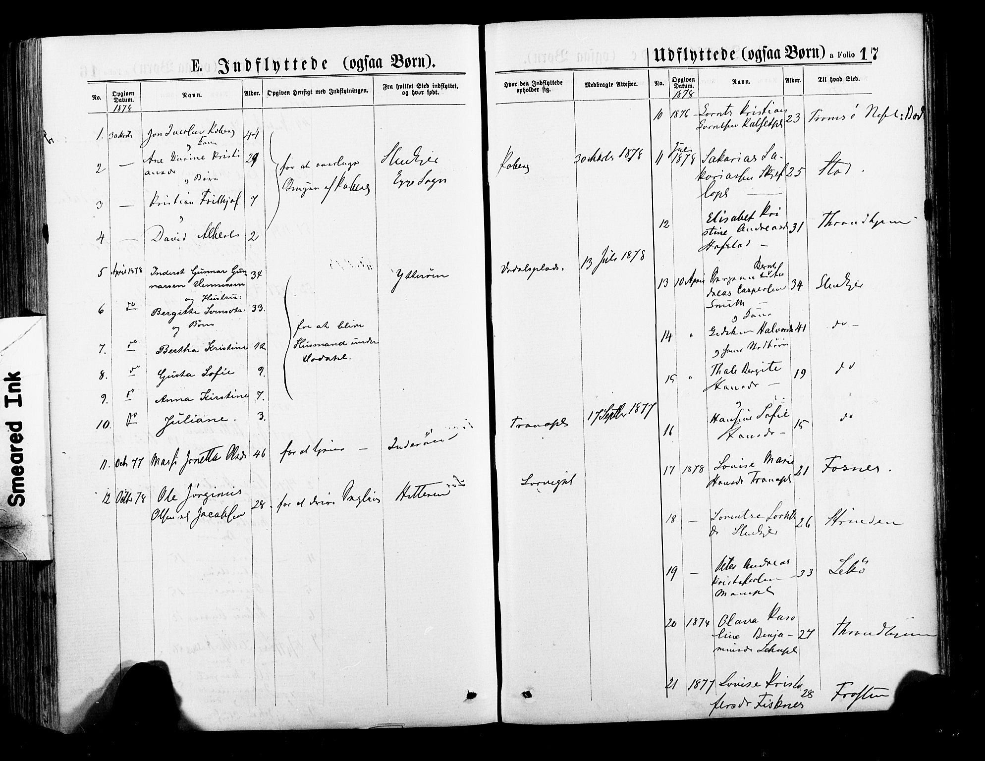 Ministerialprotokoller, klokkerbøker og fødselsregistre - Nord-Trøndelag, SAT/A-1458/735/L0348: Parish register (official) no. 735A09 /1, 1873-1883, p. 17