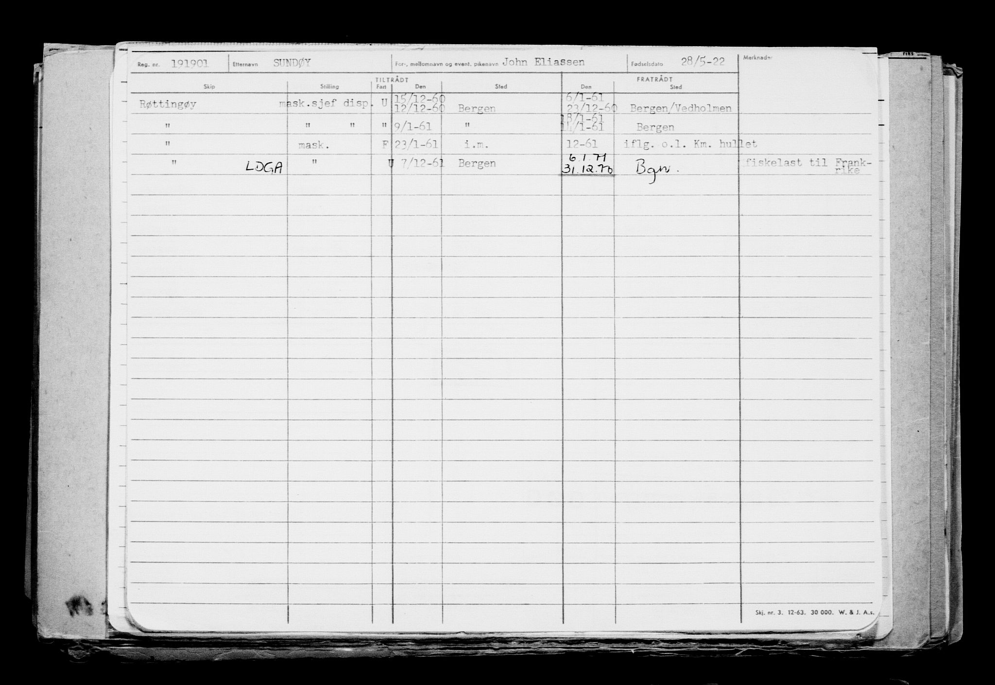 Direktoratet for sjømenn, AV/RA-S-3545/G/Gb/L0207: Hovedkort, 1922, p. 65