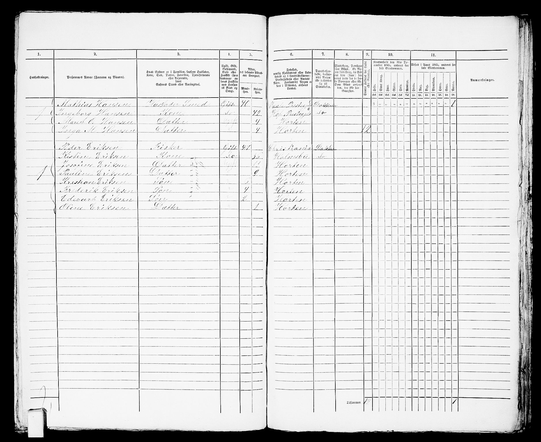 RA, 1865 census for Horten, 1865, p. 794