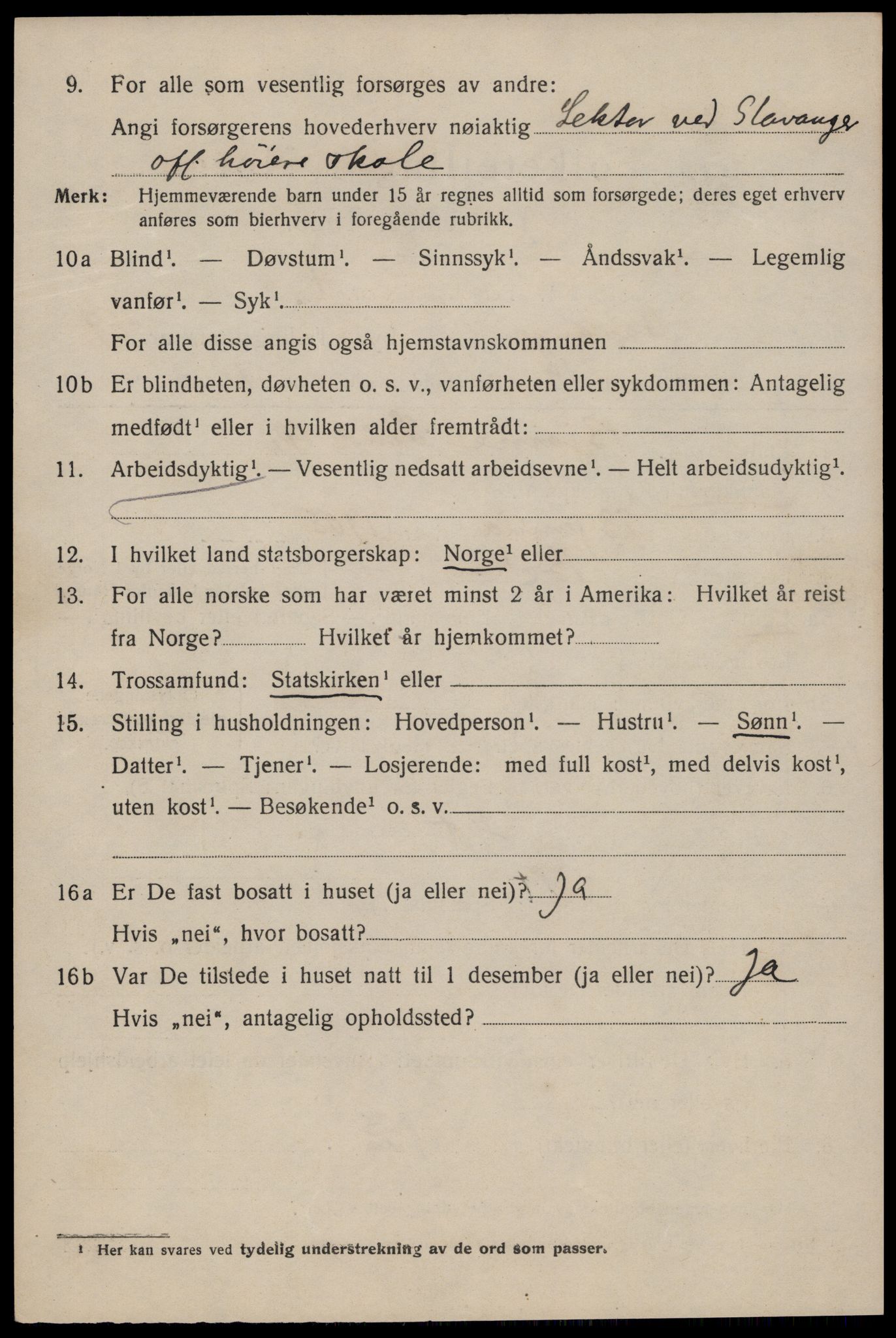 SAST, 1920 census for Stavanger, 1920, p. 118693