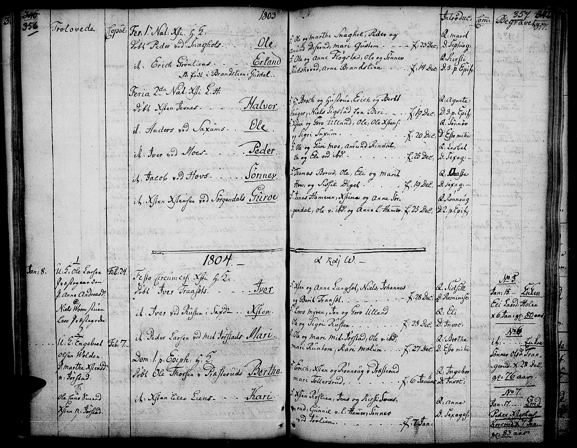 Fåberg prestekontor, AV/SAH-PREST-086/H/Ha/Haa/L0002: Parish register (official) no. 2, 1775-1818, p. 356-357