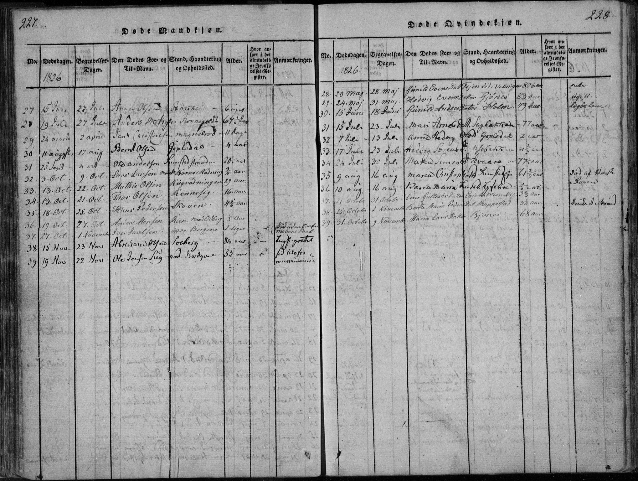 Hedrum kirkebøker, AV/SAKO-A-344/F/Fa/L0004: Parish register (official) no. I 4, 1817-1835, p. 227-228