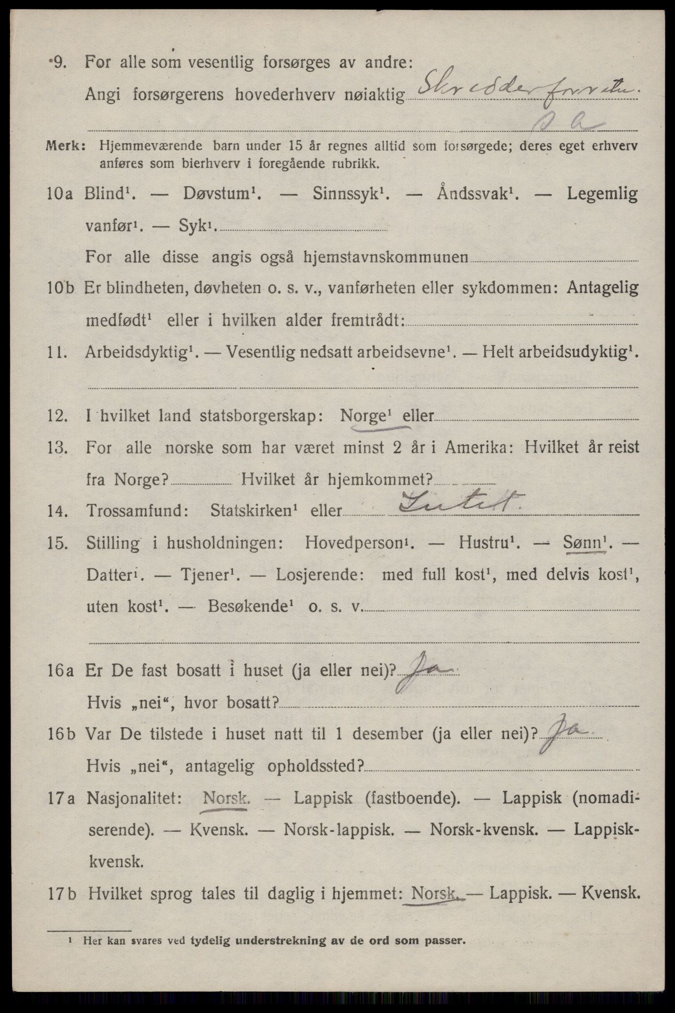 SAT, 1920 census for Dverberg, 1920, p. 8769