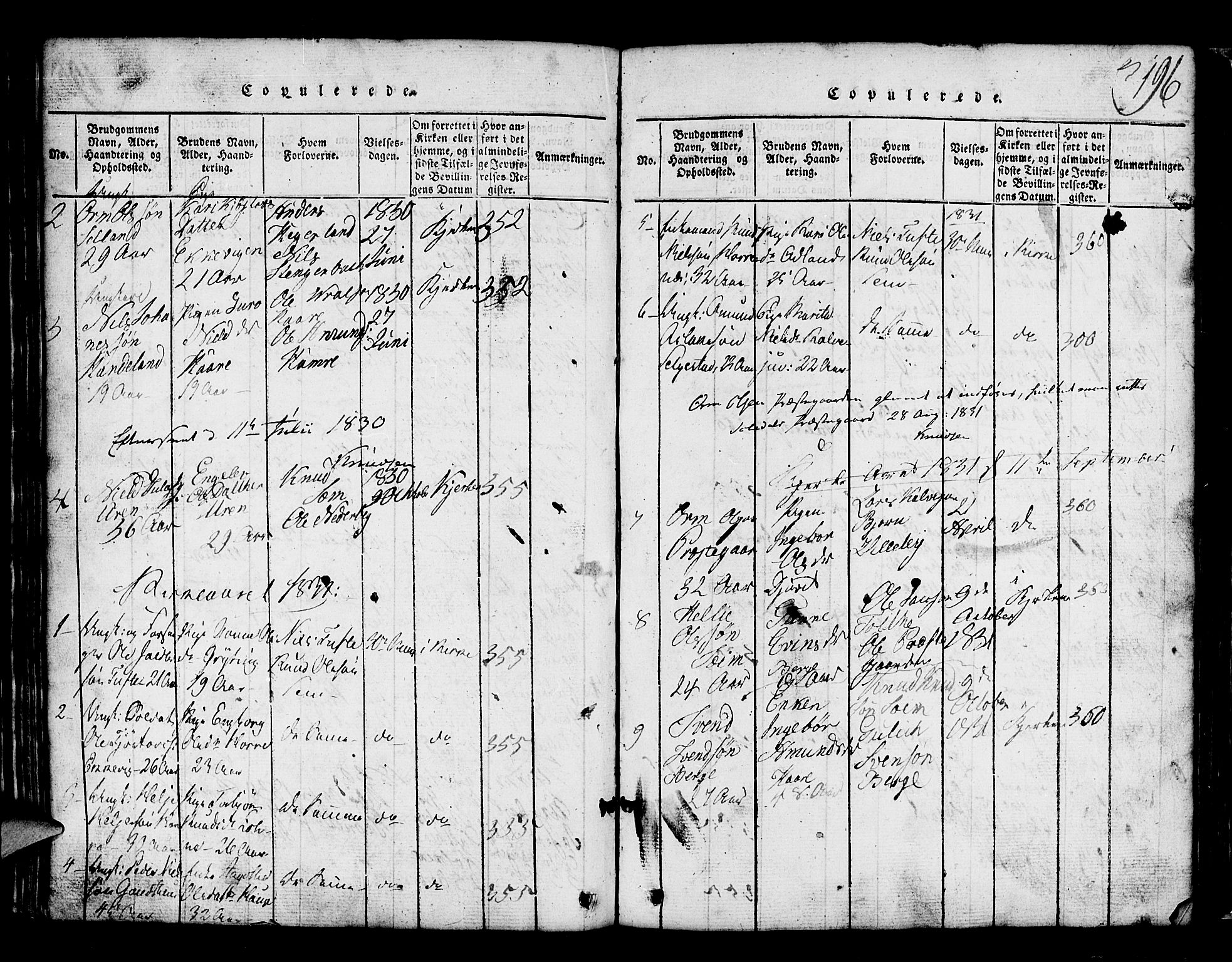 Røldal sokneprestembete, SAB/A-100247: Parish register (copy) no. A 1, 1817-1860, p. 196