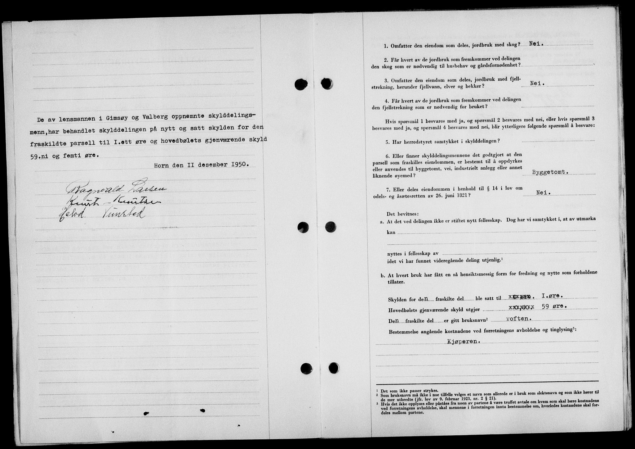 Lofoten sorenskriveri, SAT/A-0017/1/2/2C/L0025a: Mortgage book no. 25a, 1950-1951, Diary no: : 3519/1950