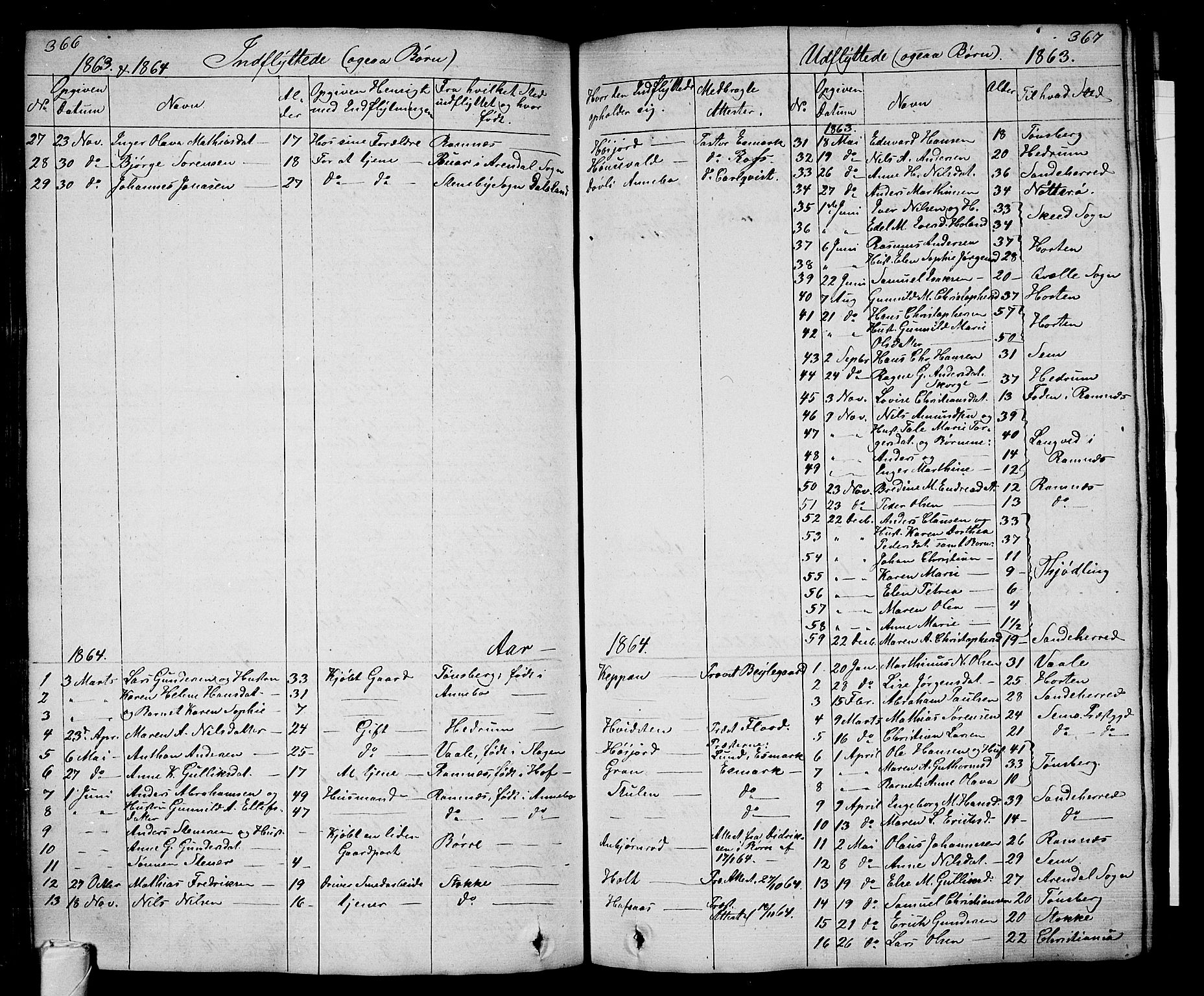 Andebu kirkebøker, AV/SAKO-A-336/G/Ga/L0003: Parish register (copy) no. I 3, 1832-1867, p. 366-367