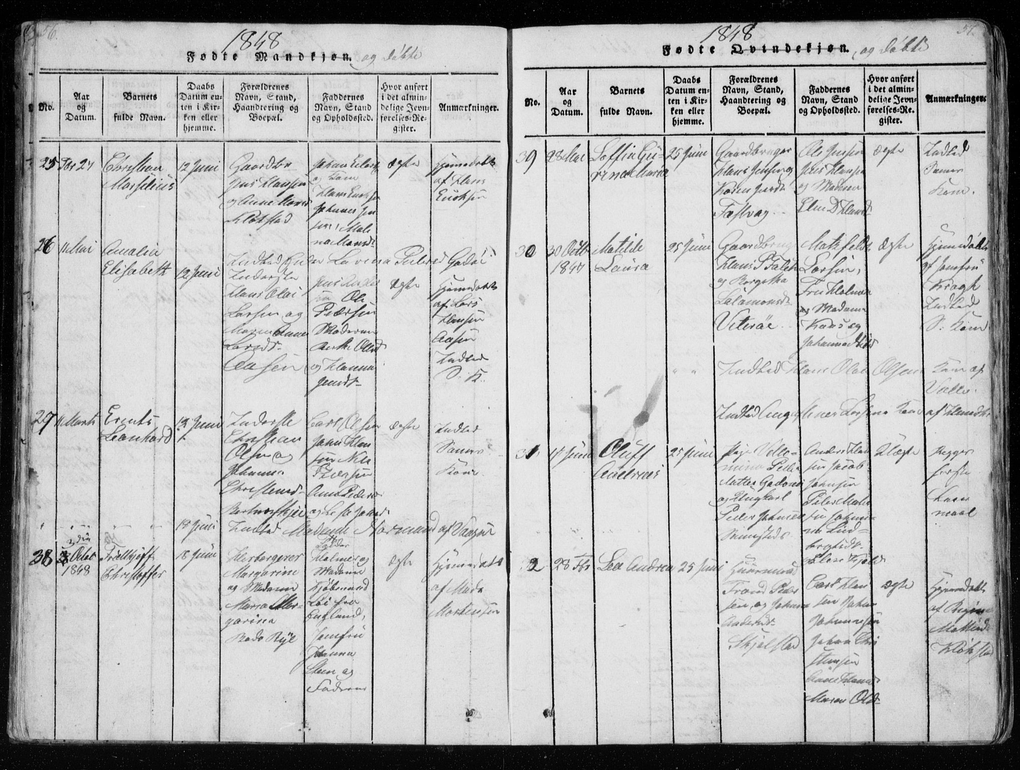 Ministerialprotokoller, klokkerbøker og fødselsregistre - Nordland, AV/SAT-A-1459/801/L0026: Parish register (copy) no. 801C01, 1820-1855, p. 56-57