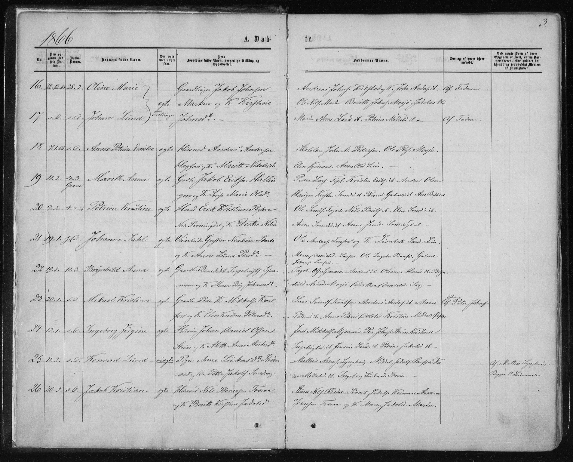 Ministerialprotokoller, klokkerbøker og fødselsregistre - Nordland, SAT/A-1459/820/L0294: Parish register (official) no. 820A15, 1866-1879, p. 3