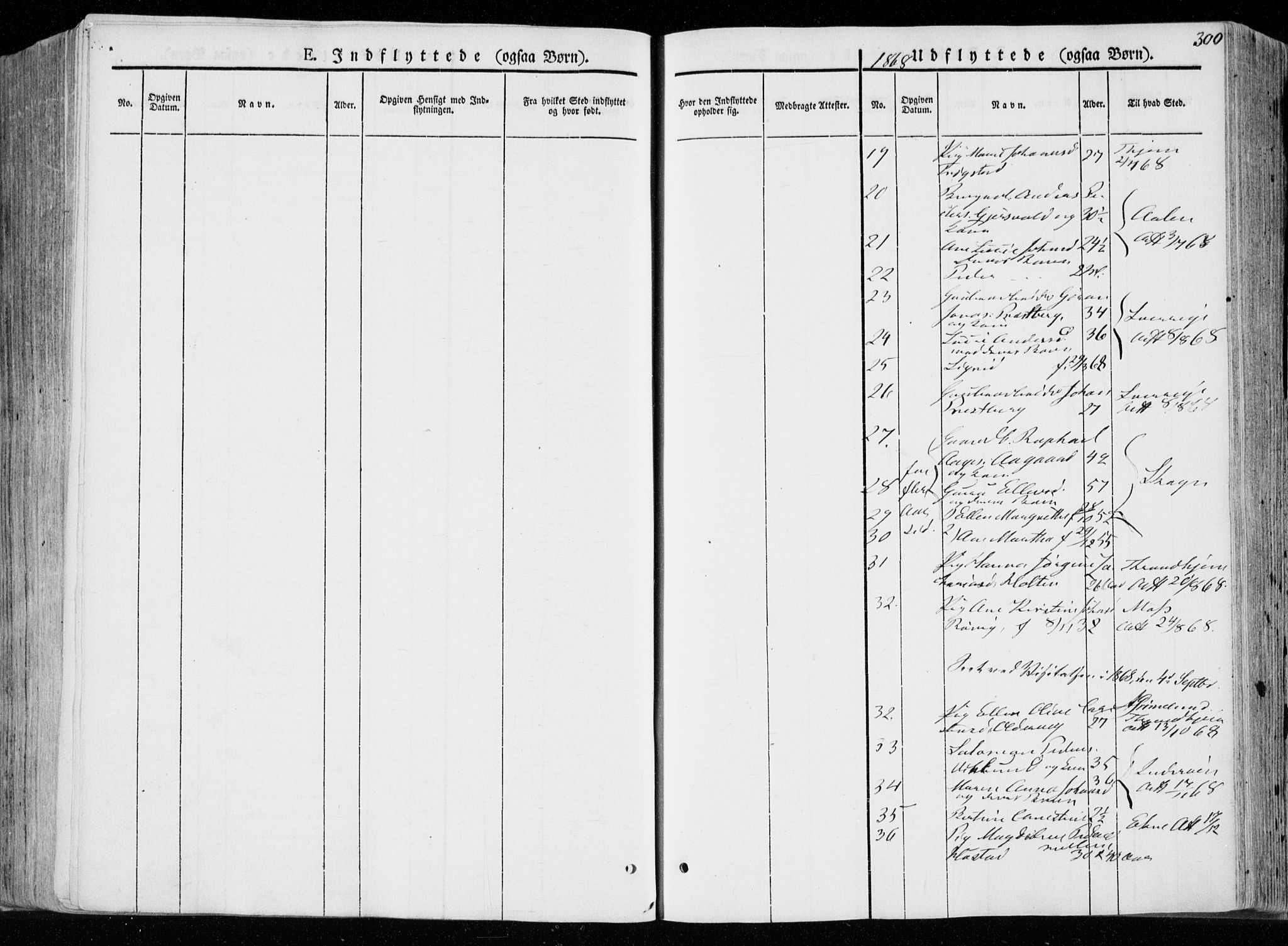 Ministerialprotokoller, klokkerbøker og fødselsregistre - Nord-Trøndelag, AV/SAT-A-1458/722/L0218: Parish register (official) no. 722A05, 1843-1868, p. 300