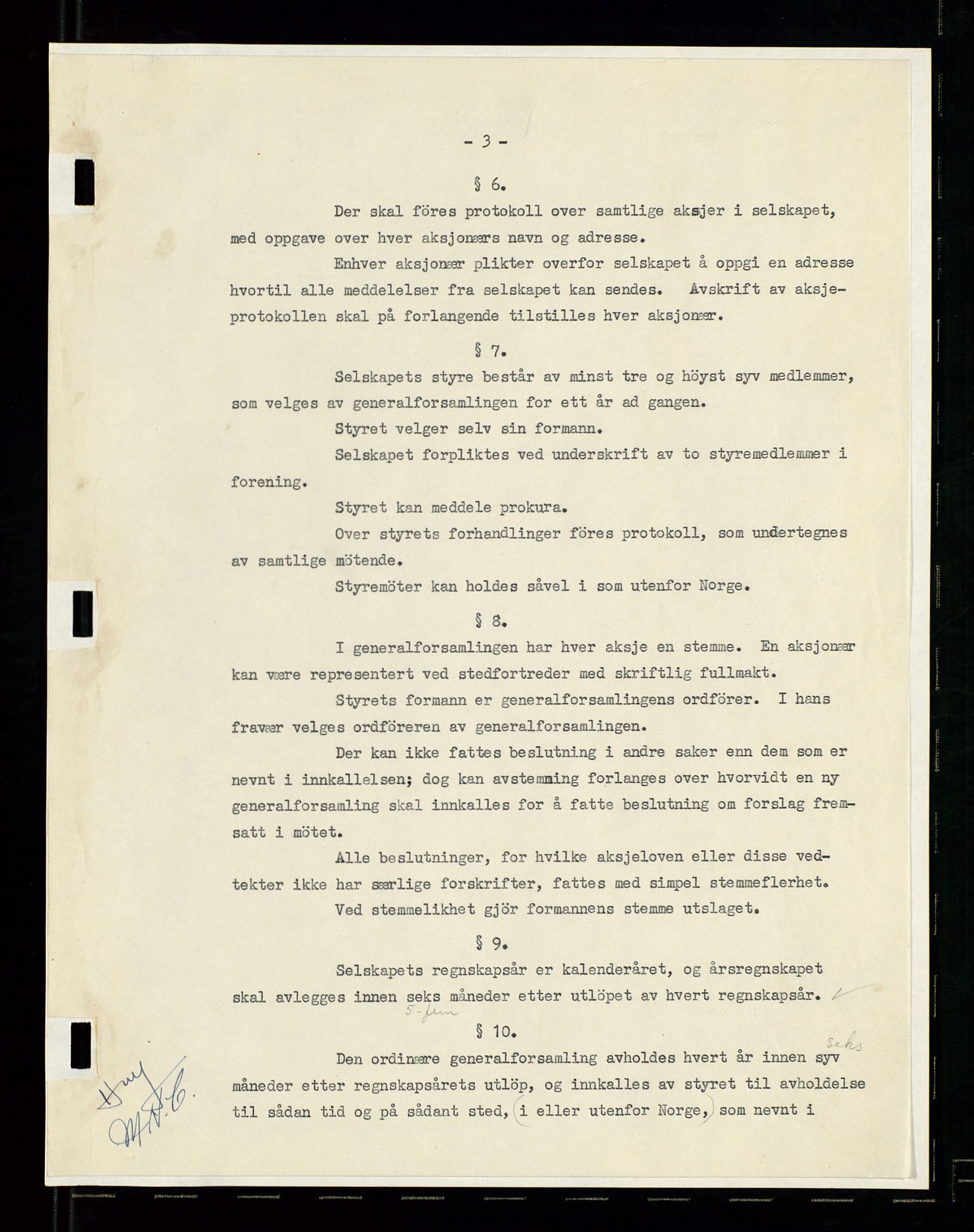 PA 1537 - A/S Essoraffineriet Norge, AV/SAST-A-101957/A/Aa/L0001/0002: Styremøter / Shareholder meetings, board meetings, by laws (vedtekter), 1957-1960, p. 83