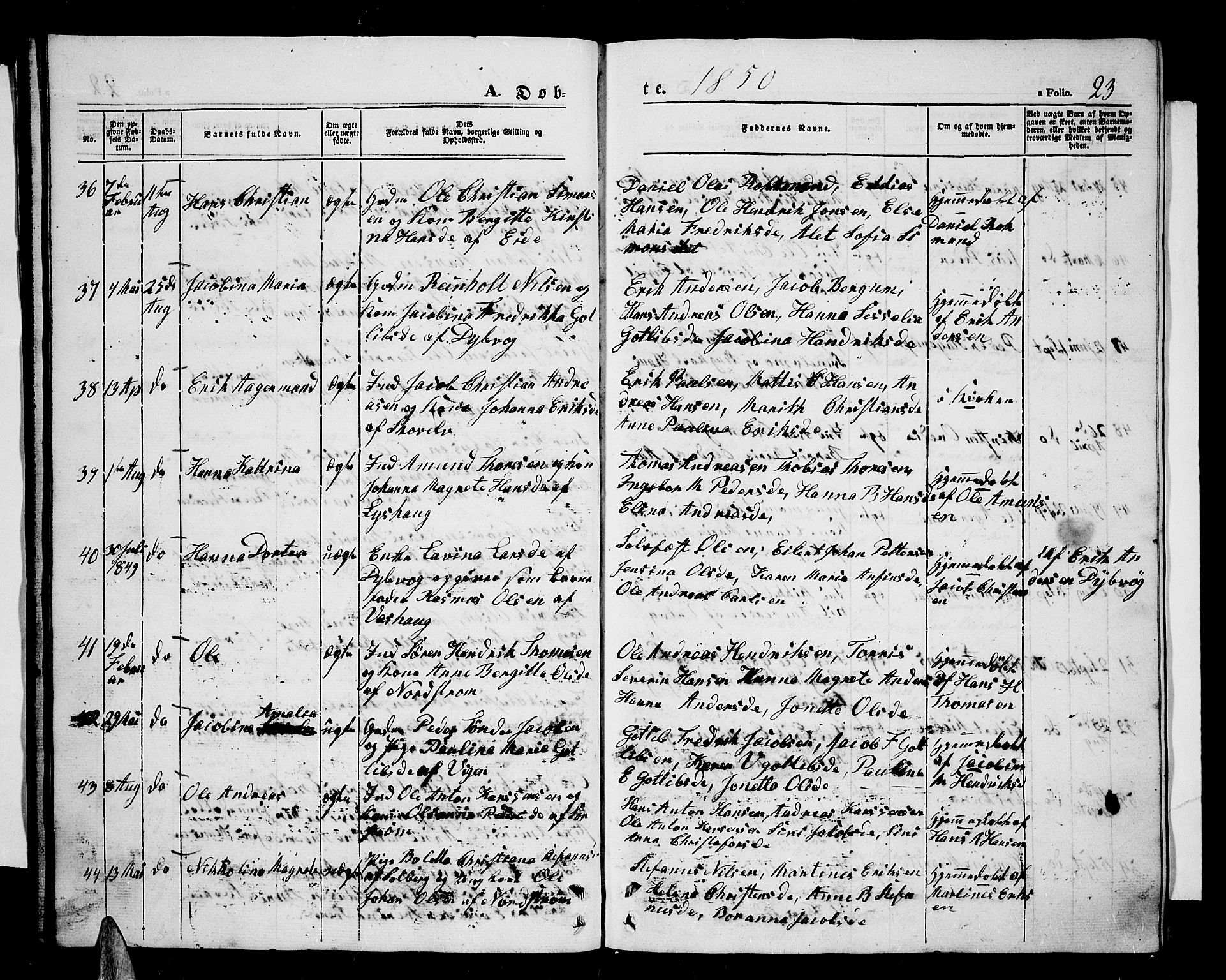 Tranøy sokneprestkontor, SATØ/S-1313/I/Ia/Iab/L0002klokker: Parish register (copy) no. 2, 1847-1860, p. 23