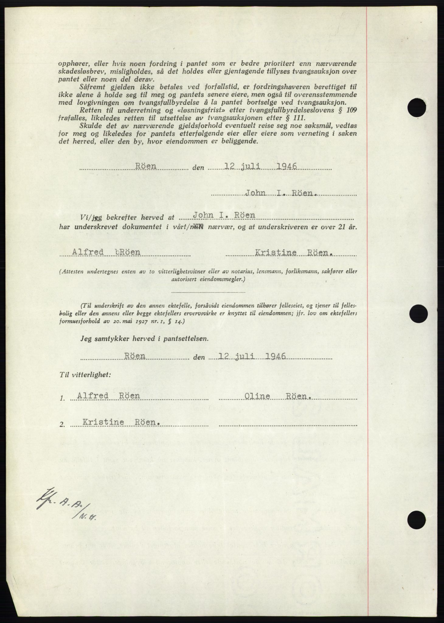 Nordmøre sorenskriveri, AV/SAT-A-4132/1/2/2Ca: Mortgage book no. B94, 1946-1946, Diary no: : 1683/1946