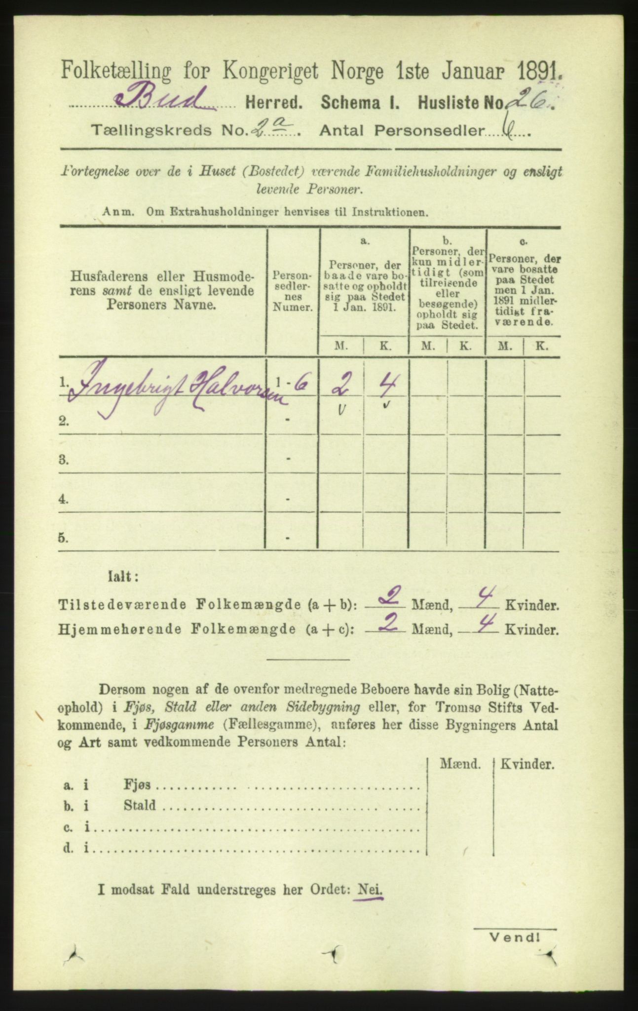 RA, 1891 census for 1549 Bud, 1891, p. 675