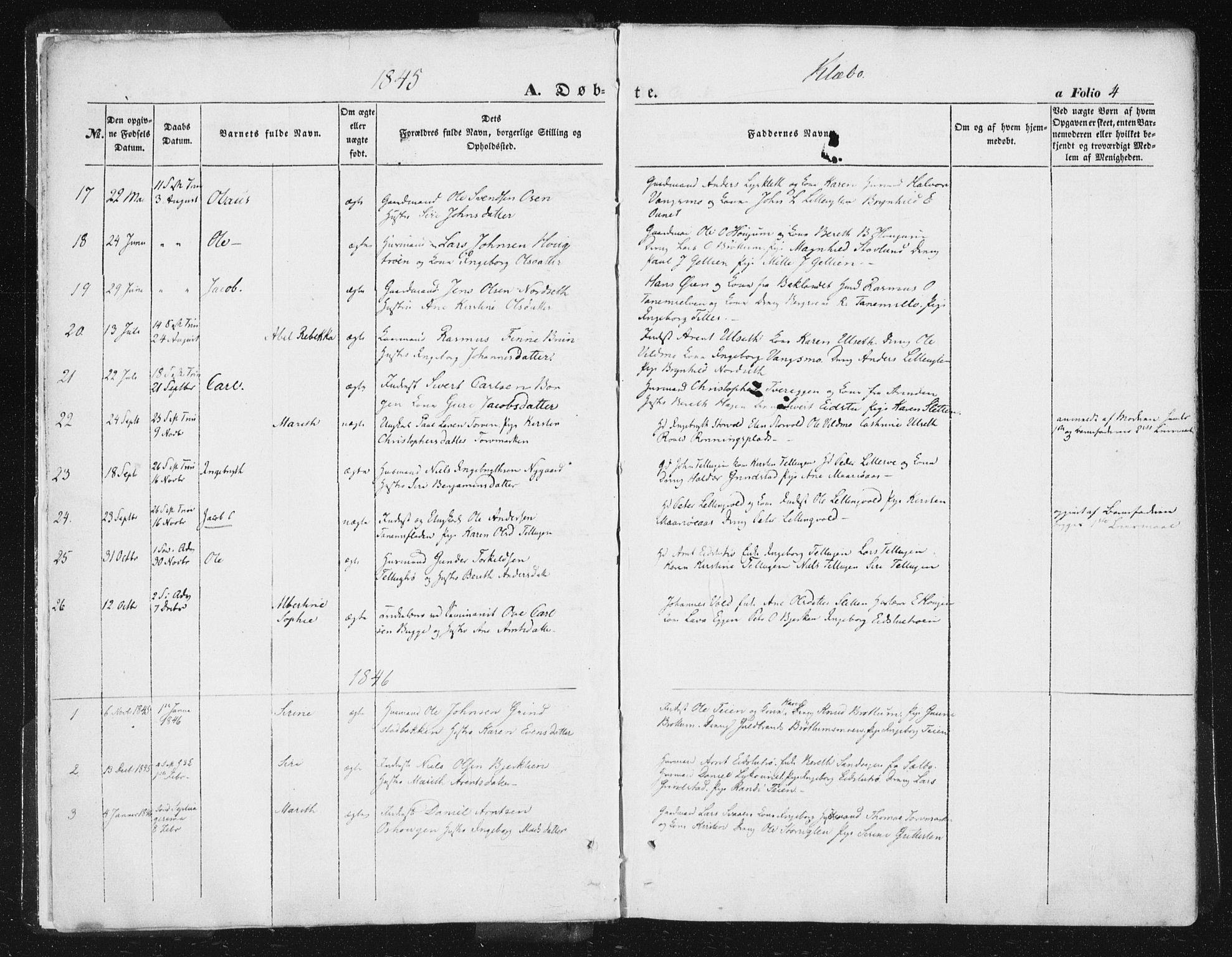 Ministerialprotokoller, klokkerbøker og fødselsregistre - Sør-Trøndelag, SAT/A-1456/618/L0441: Parish register (official) no. 618A05, 1843-1862, p. 4