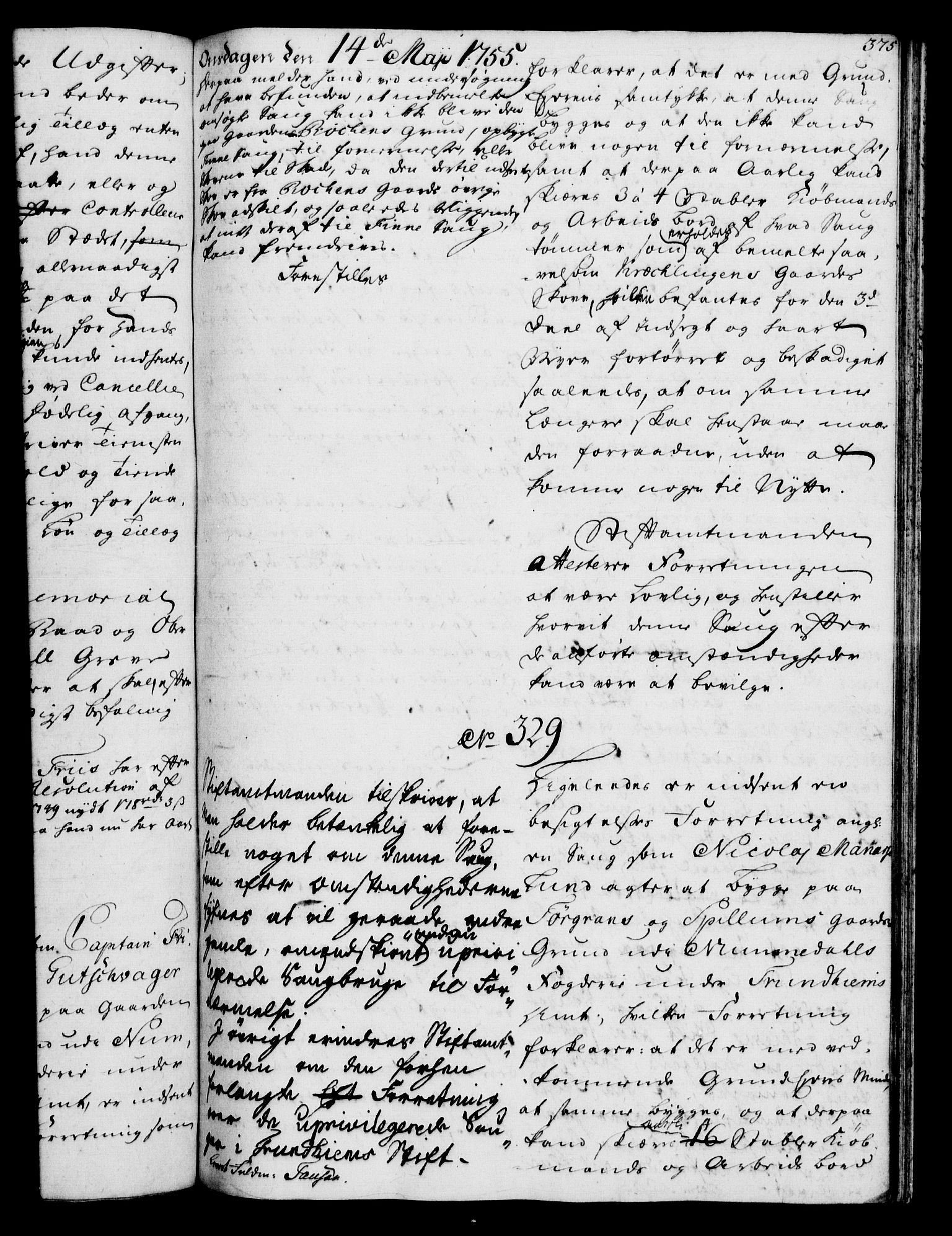 Rentekammeret, Kammerkanselliet, RA/EA-3111/G/Gh/Gha/L0032: Norsk ekstraktmemorialprotokoll (merket RK 53.77), 1753-1755, p. 375