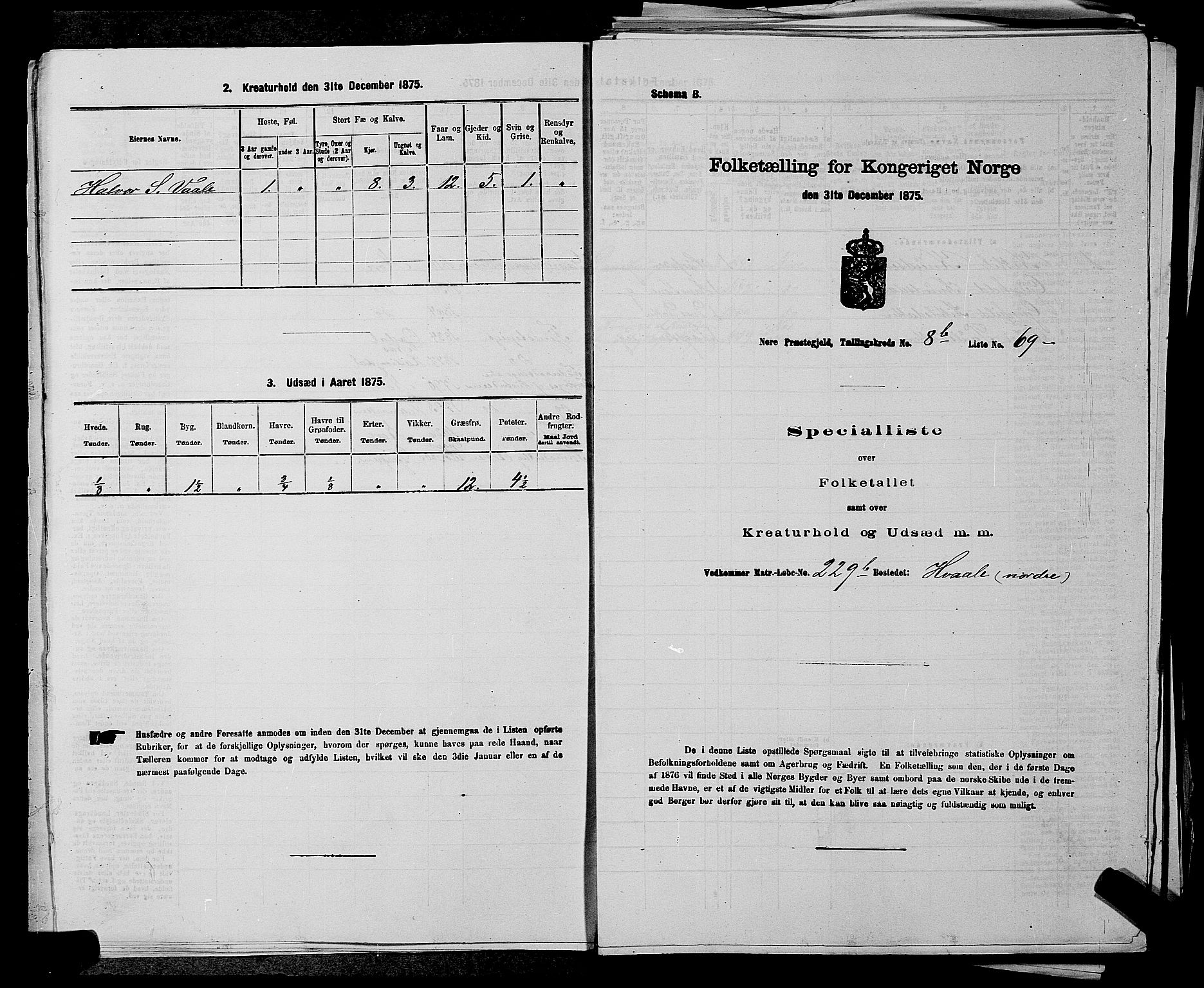 SAKO, 1875 census for 0633P Nore, 1875, p. 999