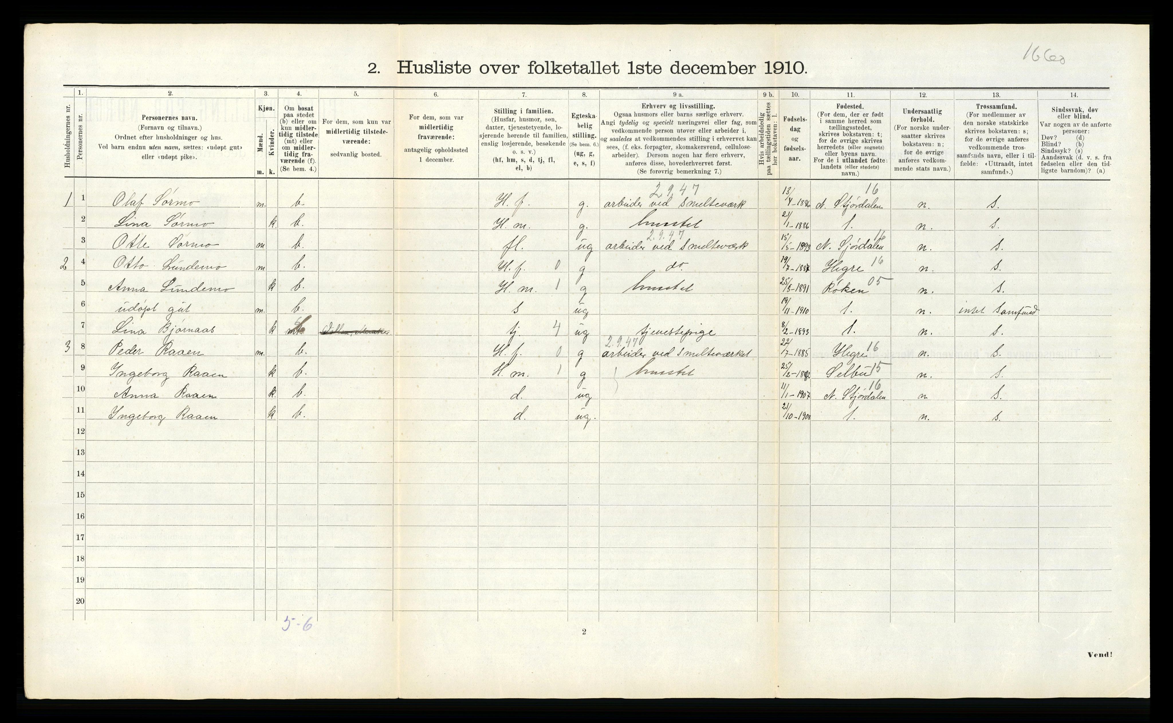 RA, 1910 census for Meråker, 1910, p. 629