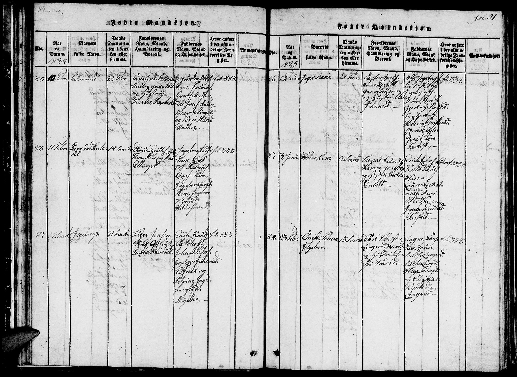 Ministerialprotokoller, klokkerbøker og fødselsregistre - Møre og Romsdal, AV/SAT-A-1454/536/L0506: Parish register (copy) no. 536C01, 1818-1859, p. 31