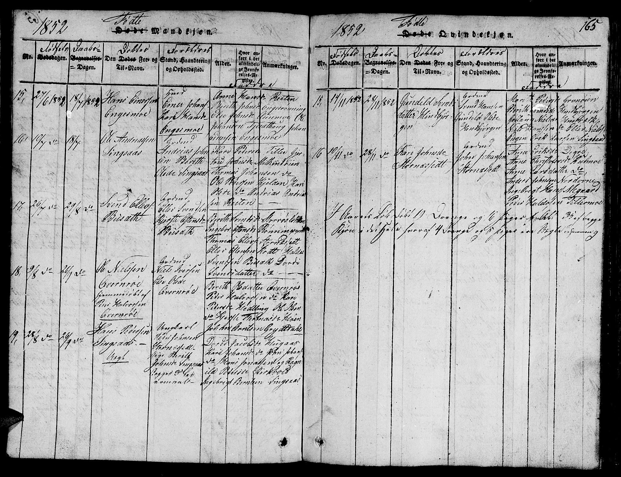 Ministerialprotokoller, klokkerbøker og fødselsregistre - Sør-Trøndelag, SAT/A-1456/688/L1026: Parish register (copy) no. 688C01, 1817-1860, p. 165