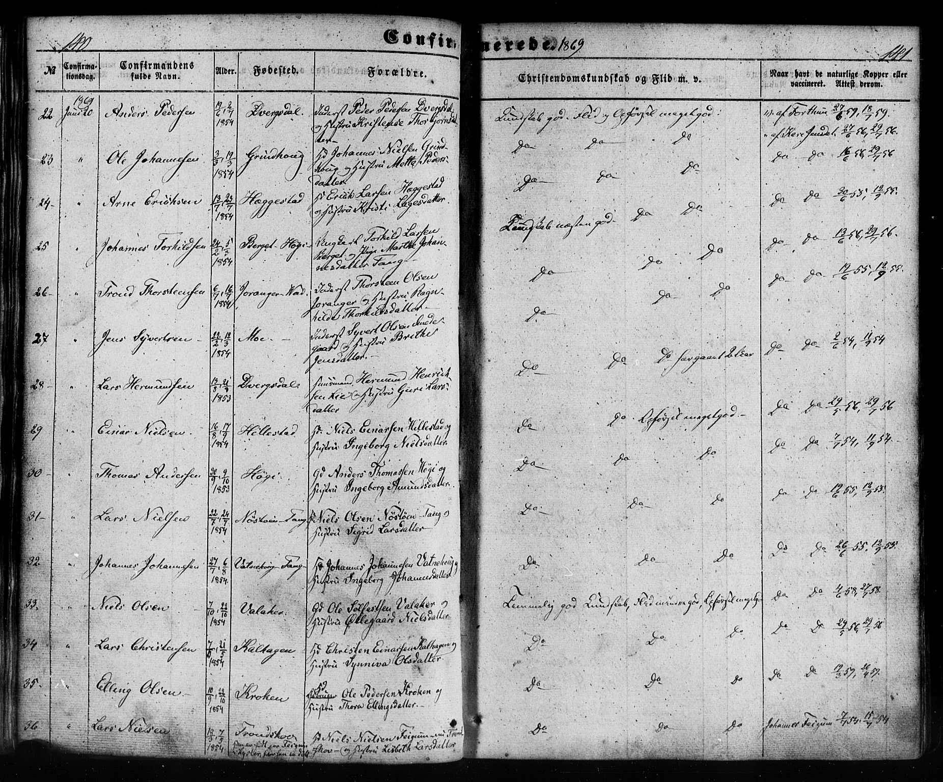 Hafslo sokneprestembete, SAB/A-80301/H/Haa/Haaa/L0012: Parish register (official) no. A 12, 1852-1885, p. 140-141
