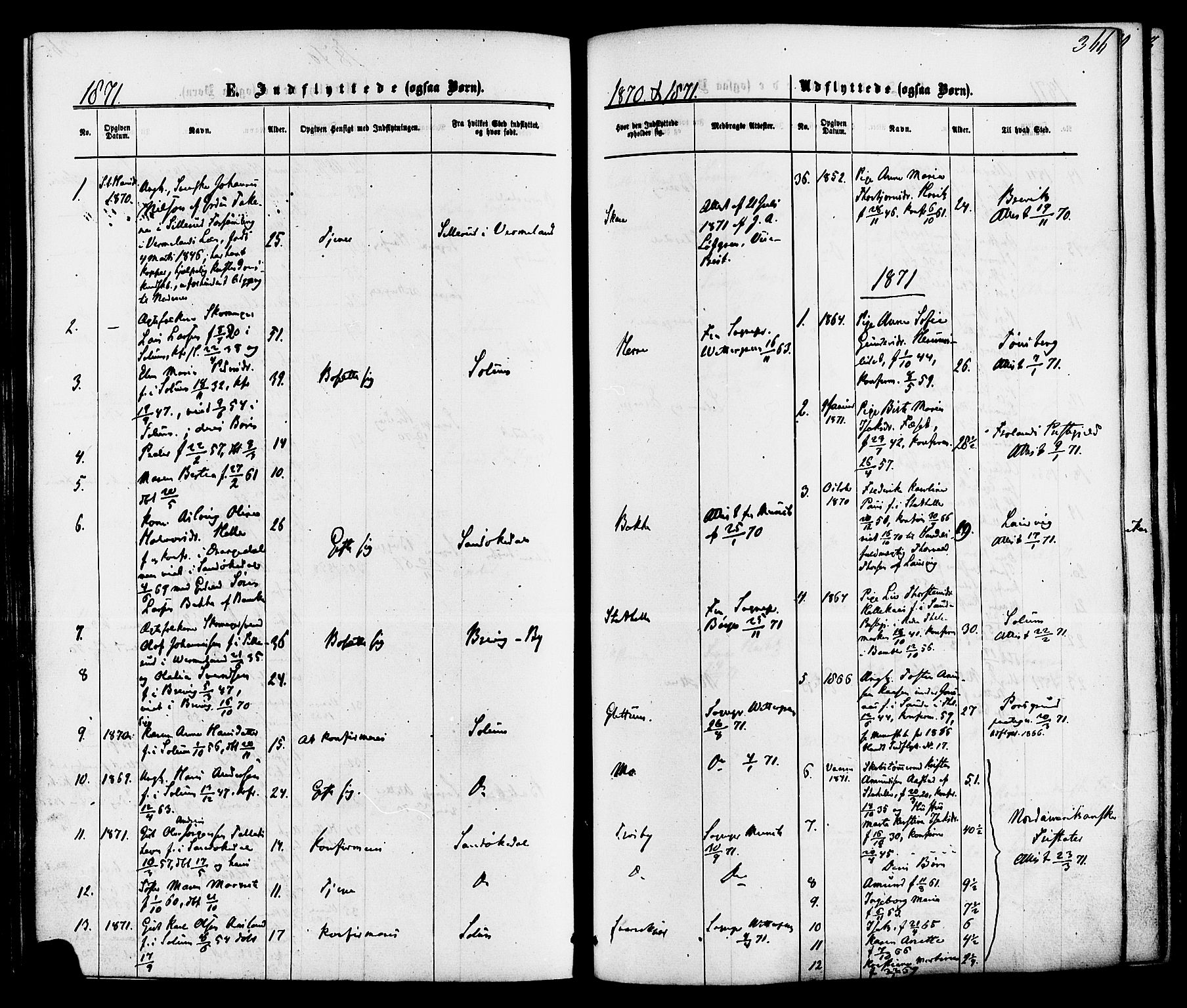 Bamble kirkebøker, SAKO/A-253/F/Fa/L0006: Parish register (official) no. I 6, 1869-1877, p. 366