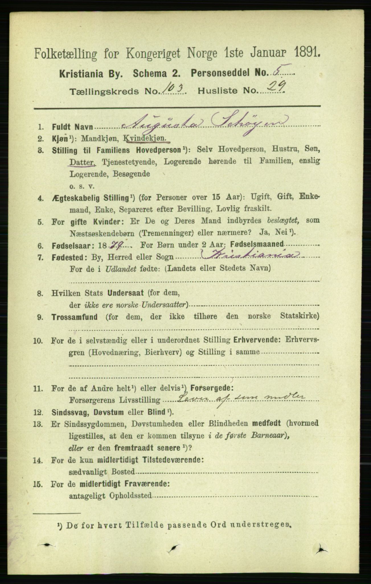 RA, 1891 census for 0301 Kristiania, 1891, p. 51798