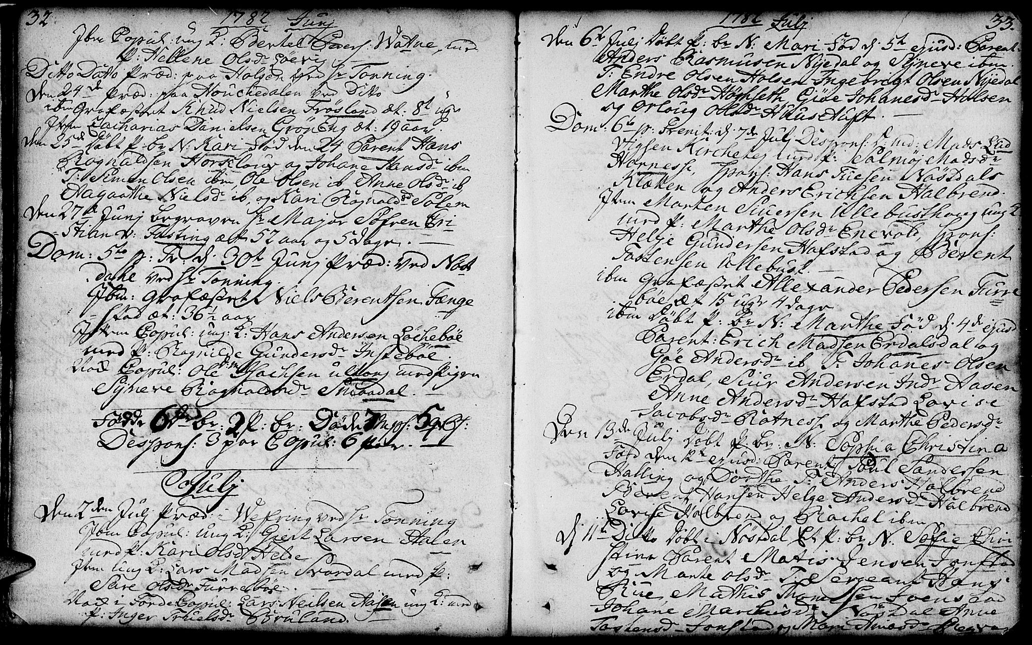 Førde sokneprestembete, AV/SAB-A-79901/H/Haa/Haaa/L0004: Parish register (official) no. A 4, 1781-1803, p. 32-33