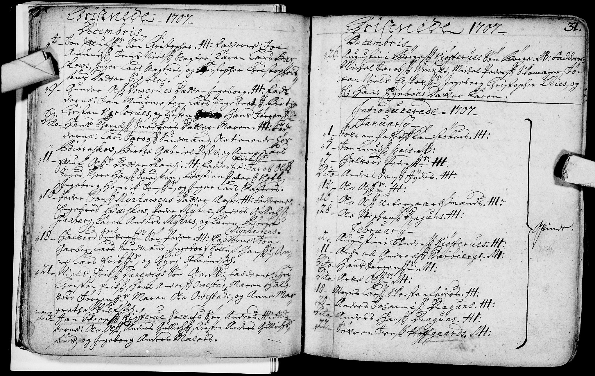 Bragernes kirkebøker, SAKO/A-6/F/Fa/L0003: Parish register (official) no. I 3, 1706-1734, p. 31