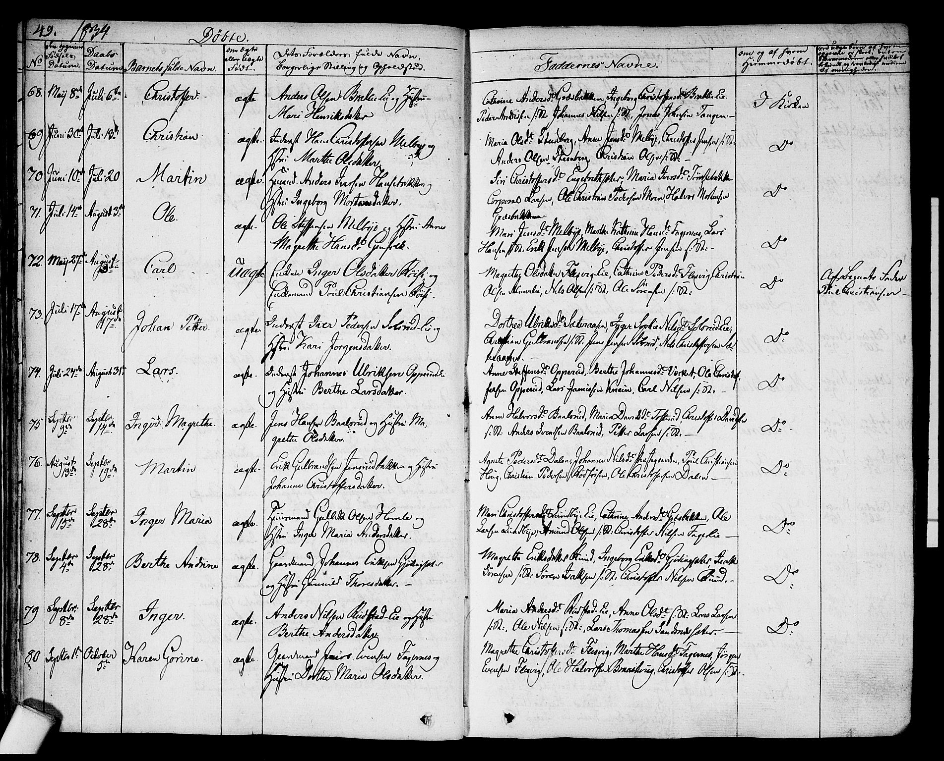Hurdal prestekontor Kirkebøker, SAO/A-10889/F/Fa/L0004: Parish register (official) no. I 4, 1828-1845, p. 49