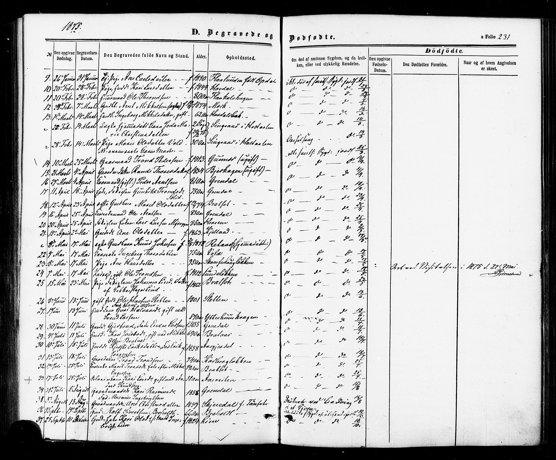 Ministerialprotokoller, klokkerbøker og fødselsregistre - Sør-Trøndelag, SAT/A-1456/674/L0870: Parish register (official) no. 674A02, 1861-1879, p. 231