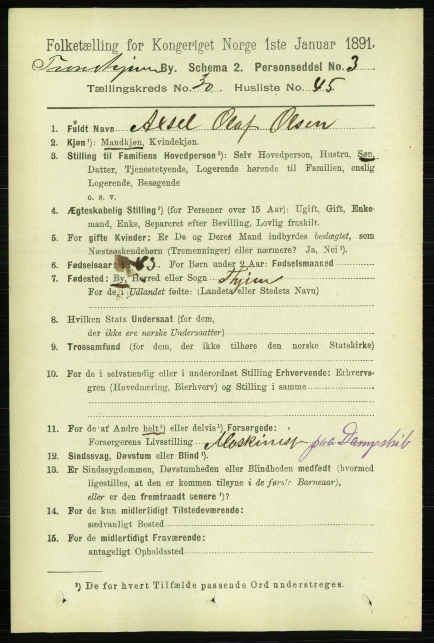 RA, 1891 census for 1601 Trondheim, 1891, p. 22926