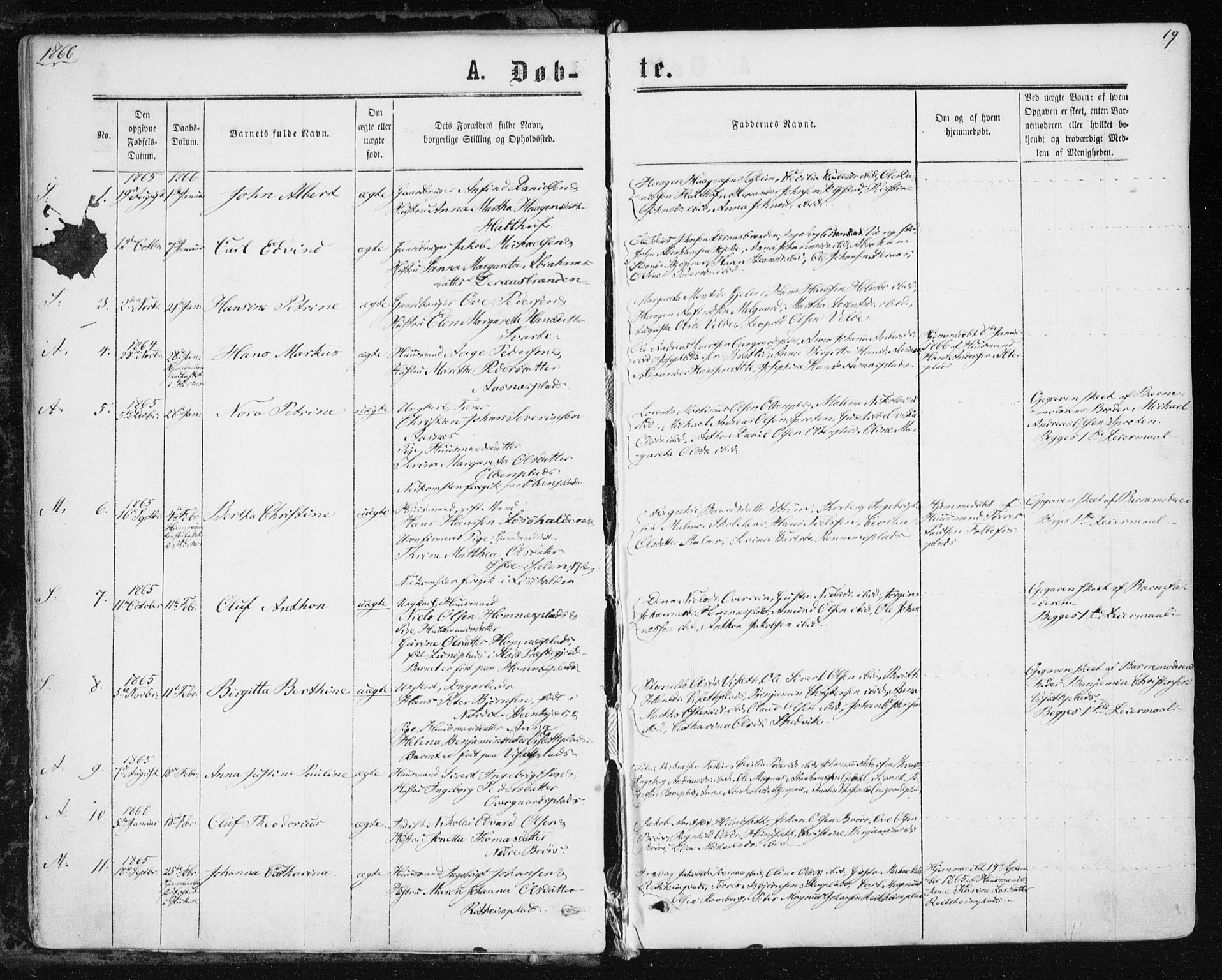 Ministerialprotokoller, klokkerbøker og fødselsregistre - Nord-Trøndelag, SAT/A-1458/741/L0394: Parish register (official) no. 741A08, 1864-1877, p. 19