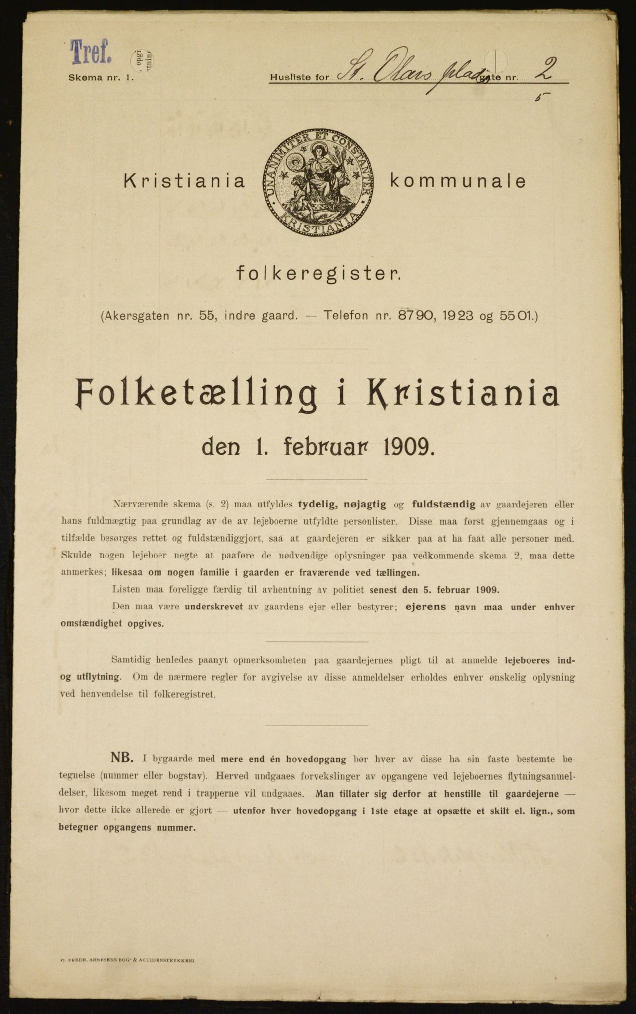 OBA, Municipal Census 1909 for Kristiania, 1909, p. 80293