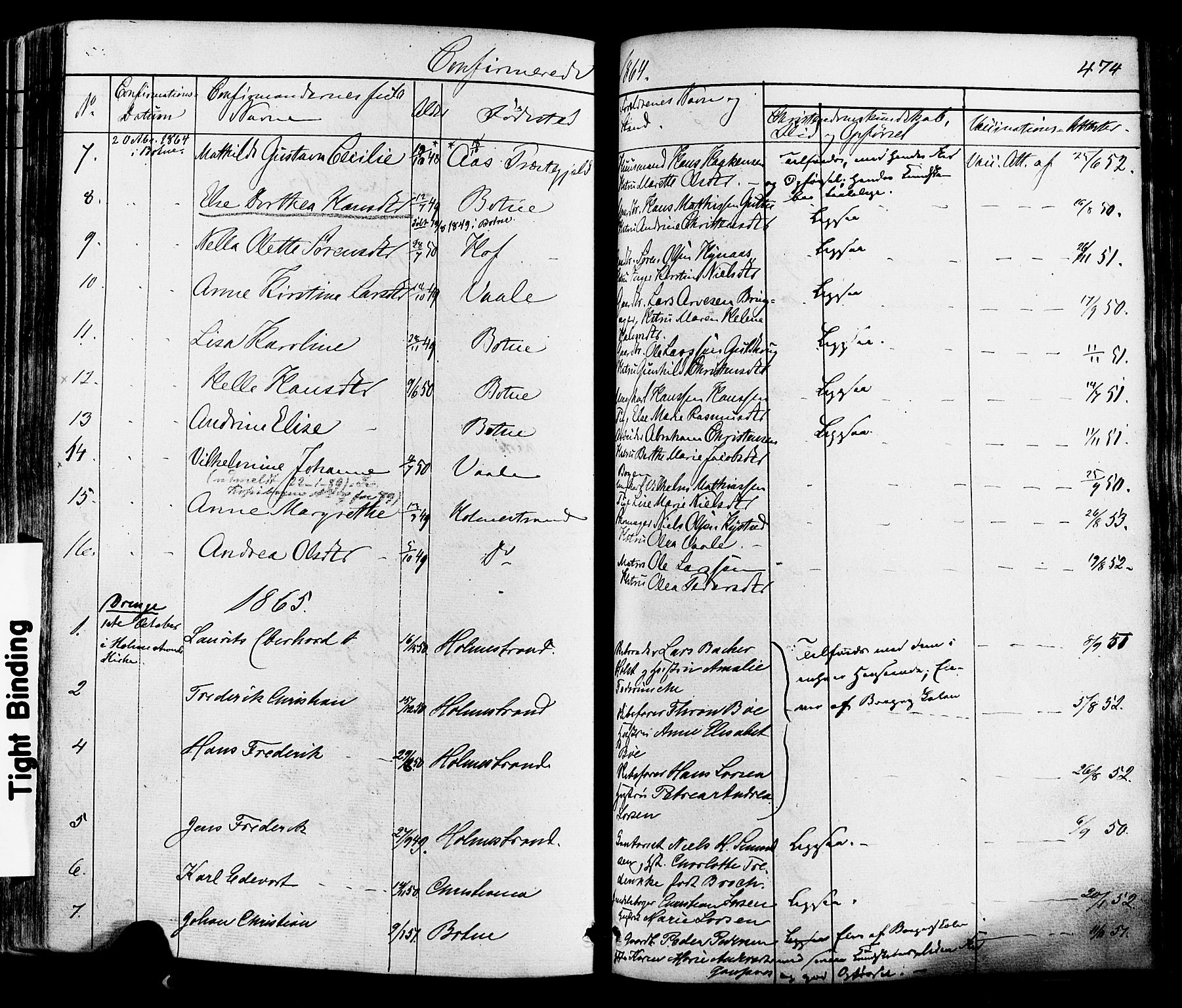 Botne kirkebøker, AV/SAKO-A-340/F/Fa/L0006: Parish register (official) no. I 6, 1836-1877, p. 474