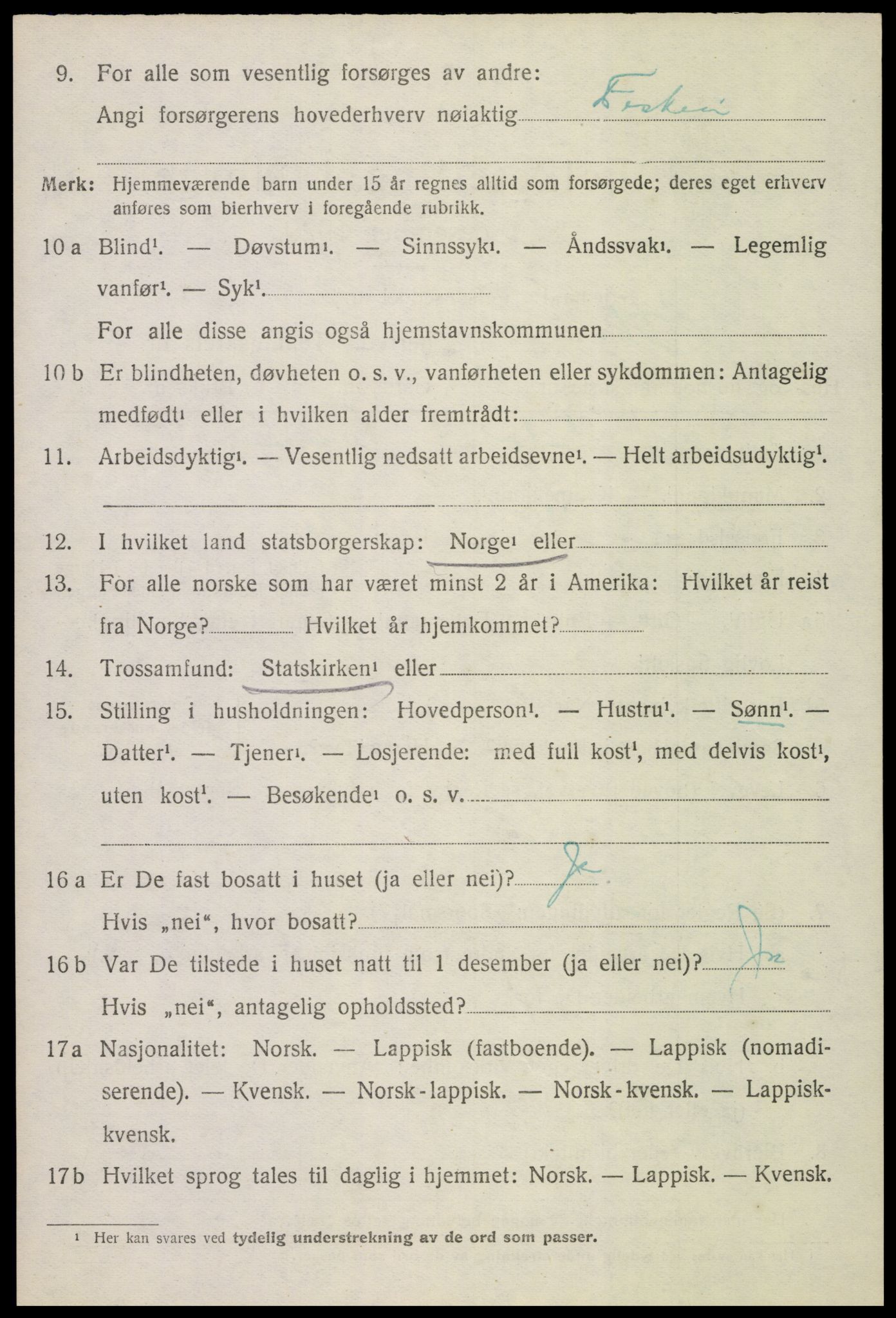 SAT, 1920 census for Øksnes, 1920, p. 4405