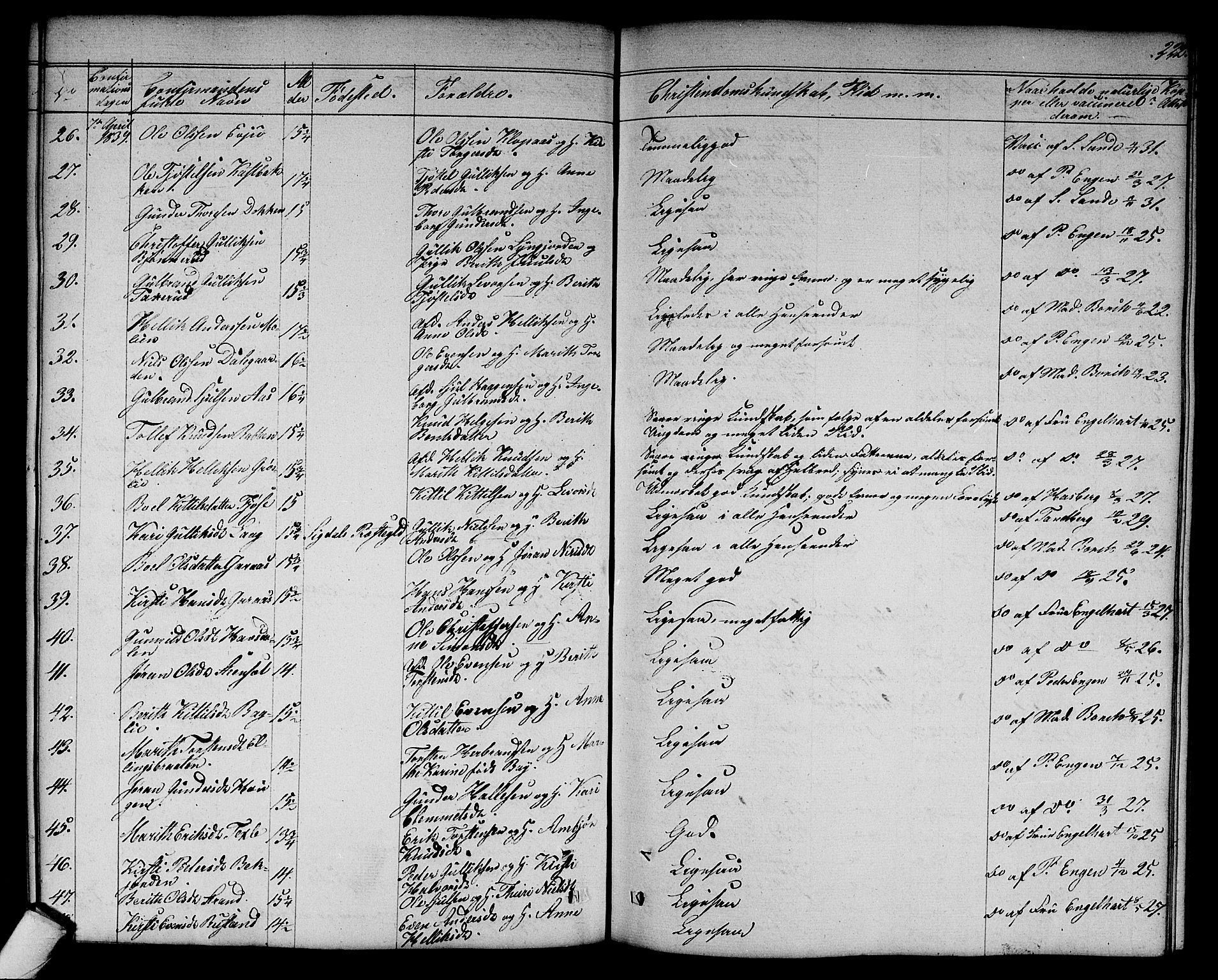 Flesberg kirkebøker, AV/SAKO-A-18/G/Ga/L0002: Parish register (copy) no. I 2, 1834-1860, p. 222