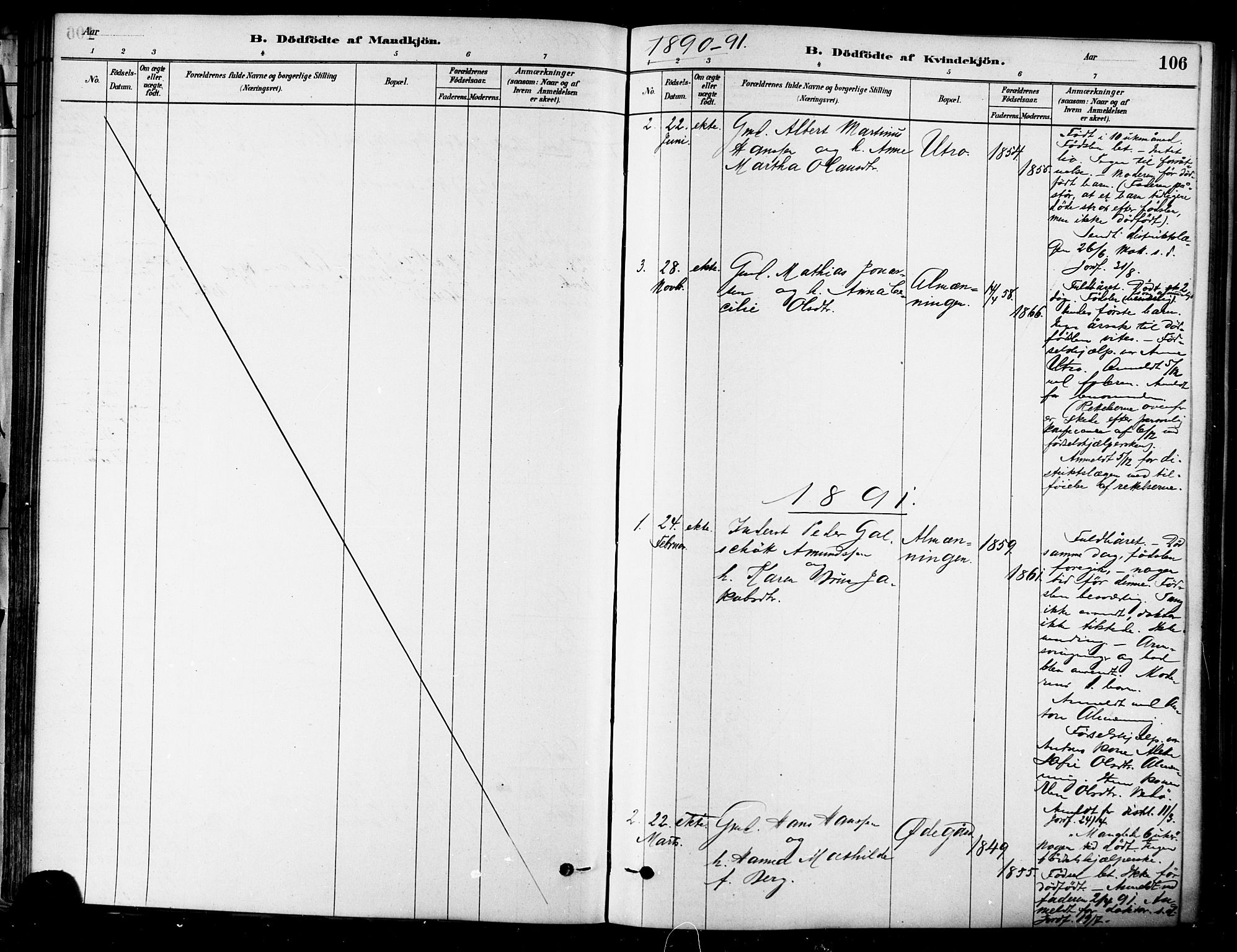 Ministerialprotokoller, klokkerbøker og fødselsregistre - Sør-Trøndelag, SAT/A-1456/657/L0707: Parish register (official) no. 657A08, 1879-1893, p. 106