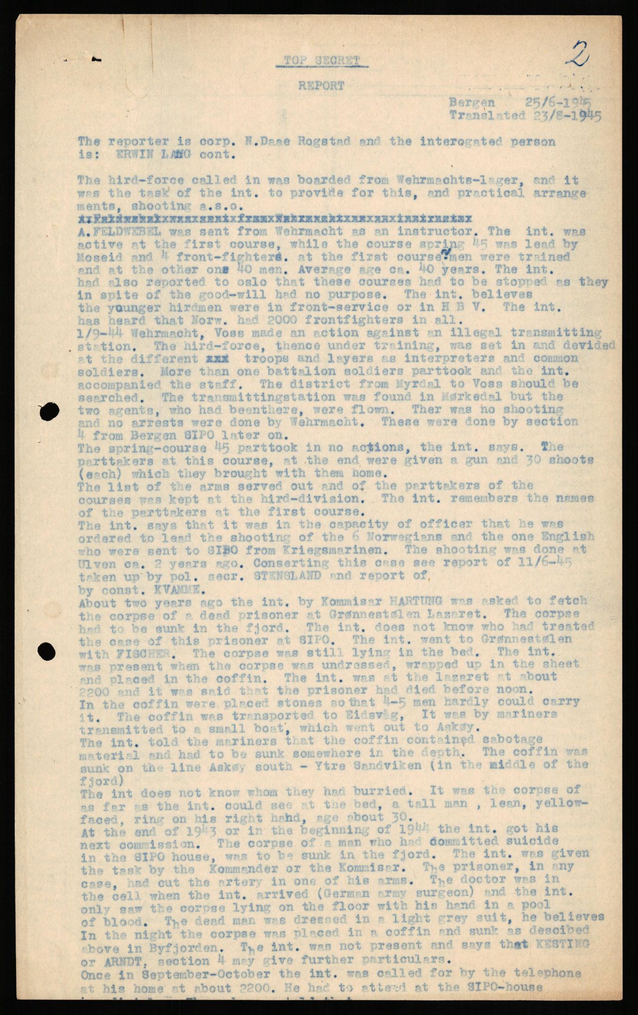 Forsvaret, Forsvarets overkommando II, AV/RA-RAFA-3915/D/Db/L0019: CI Questionaires. Tyske okkupasjonsstyrker i Norge. Tyskere., 1945-1946, p. 364