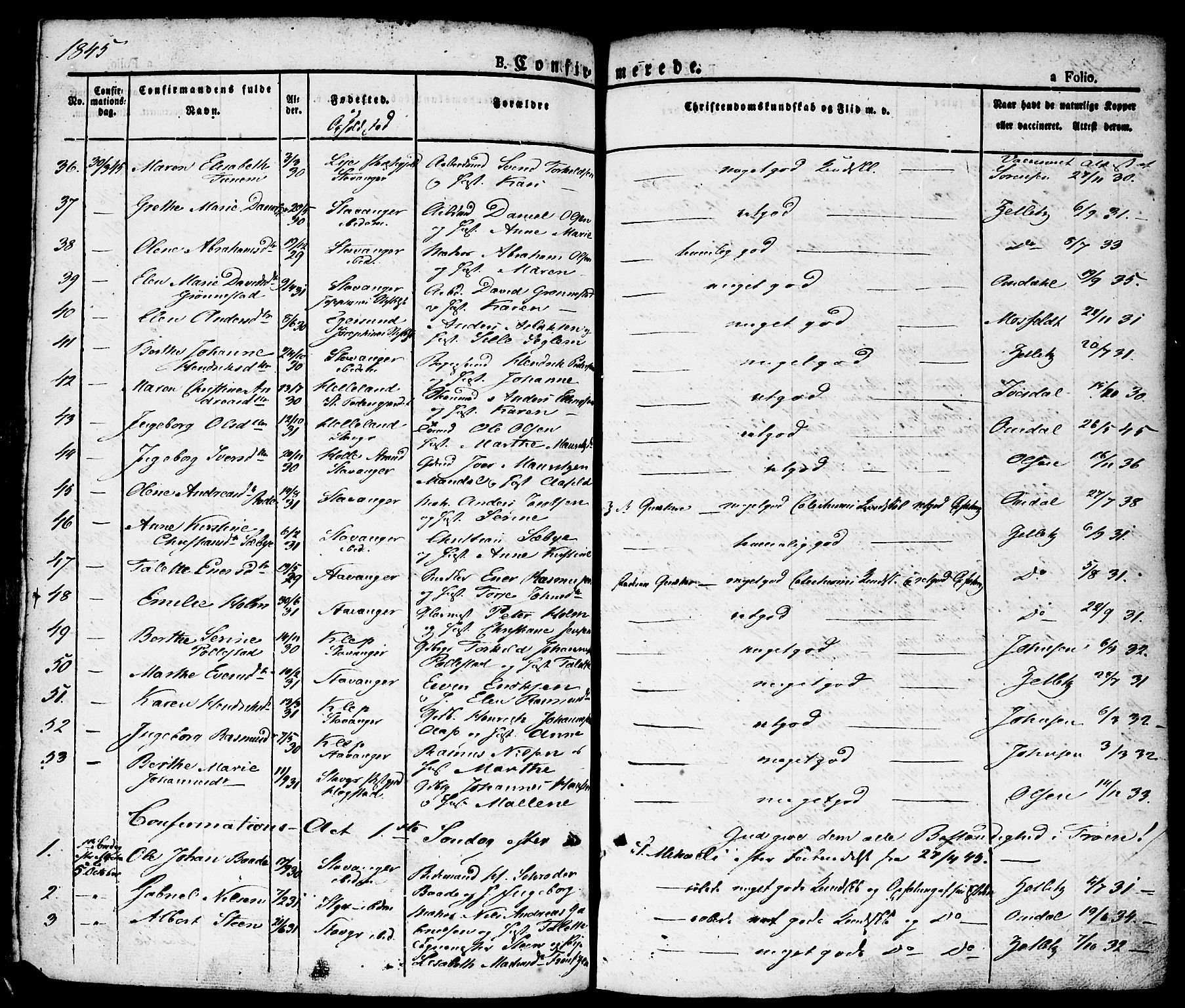 Domkirken sokneprestkontor, AV/SAST-A-101812/001/30/30BA/L0011: Parish register (official) no. A 11, 1832-1856