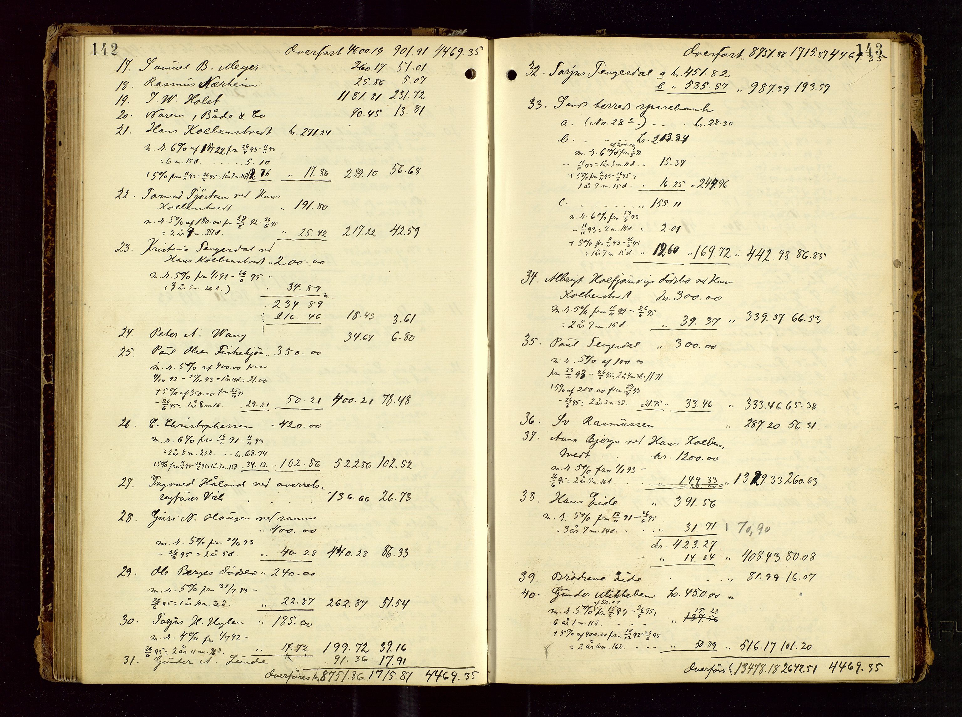 Ryfylke tingrett, SAST/A-100055/001/IV/IVF/L0006: Skifteforhandlingsprotokoll A 6, 1892-1897, p. 142-143