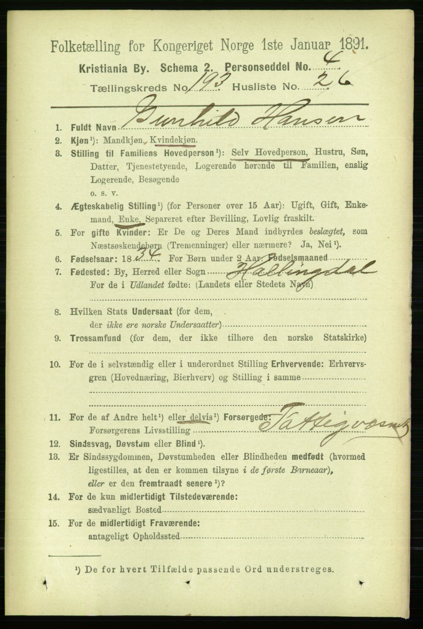 RA, 1891 census for 0301 Kristiania, 1891, p. 116715