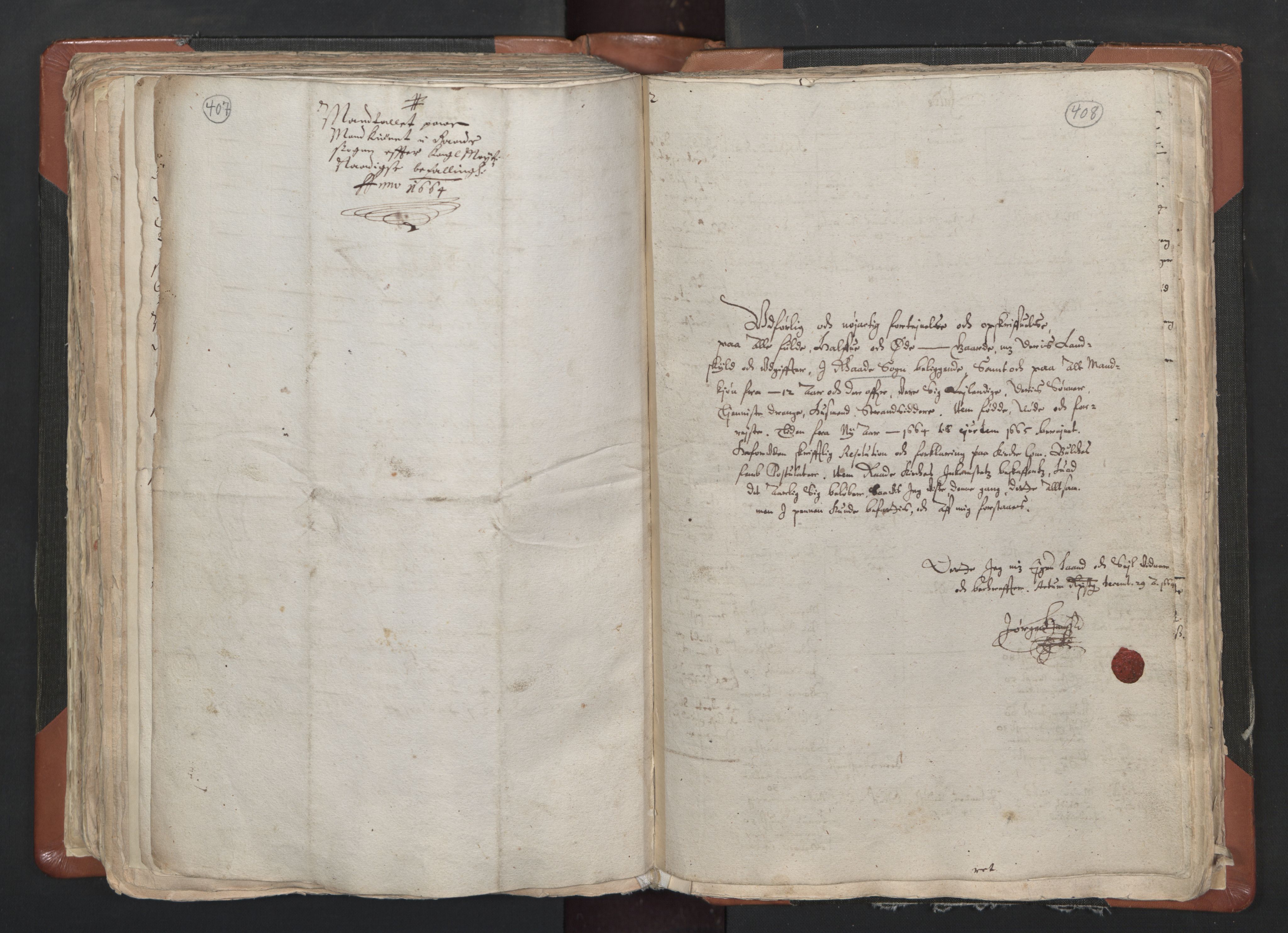 RA, Vicar's Census 1664-1666, no. 1: Nedre Borgesyssel deanery, 1664-1666, p. 407-408