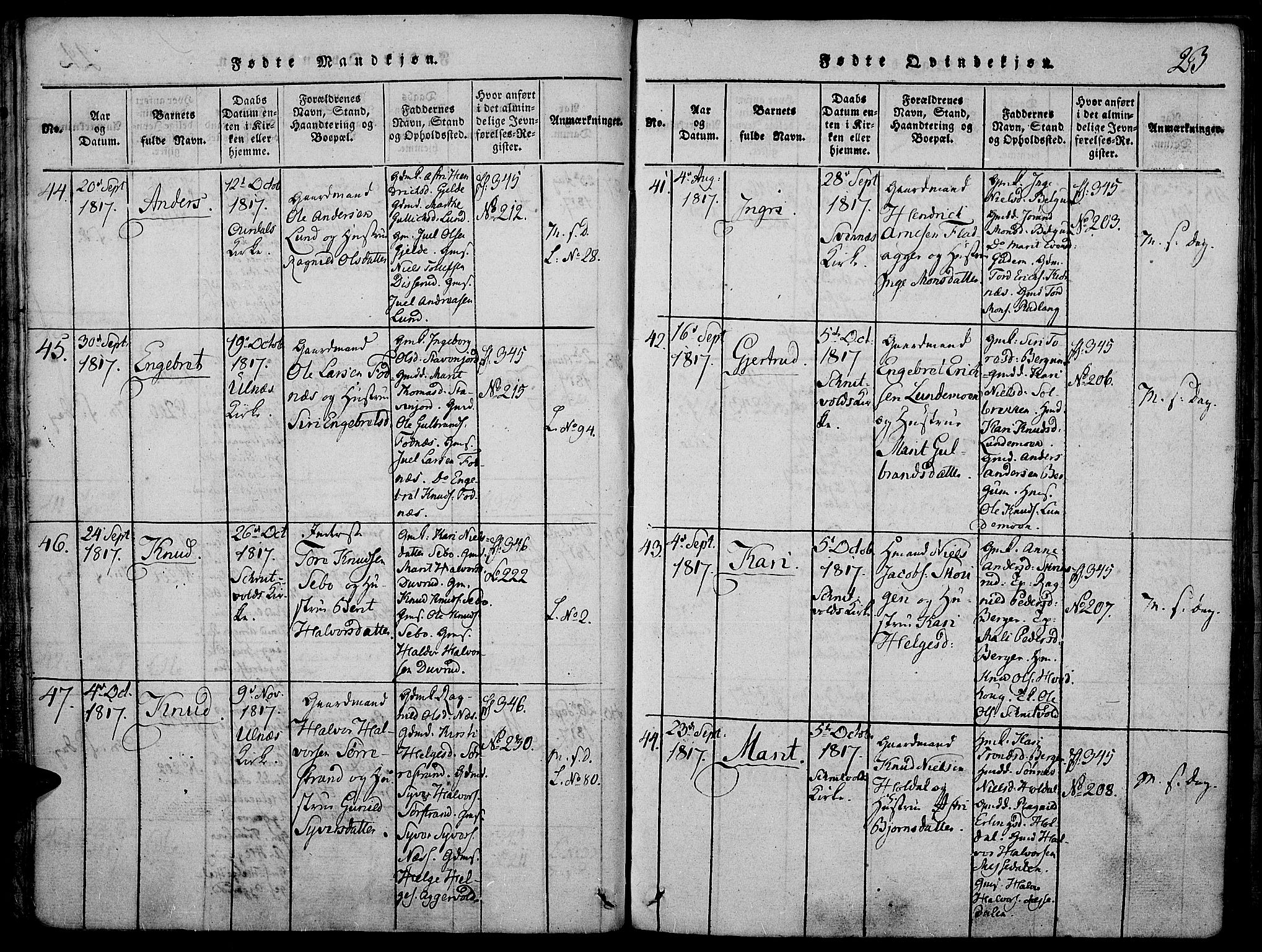 Nord-Aurdal prestekontor, AV/SAH-PREST-132/H/Ha/Haa/L0002: Parish register (official) no. 2, 1816-1828, p. 23