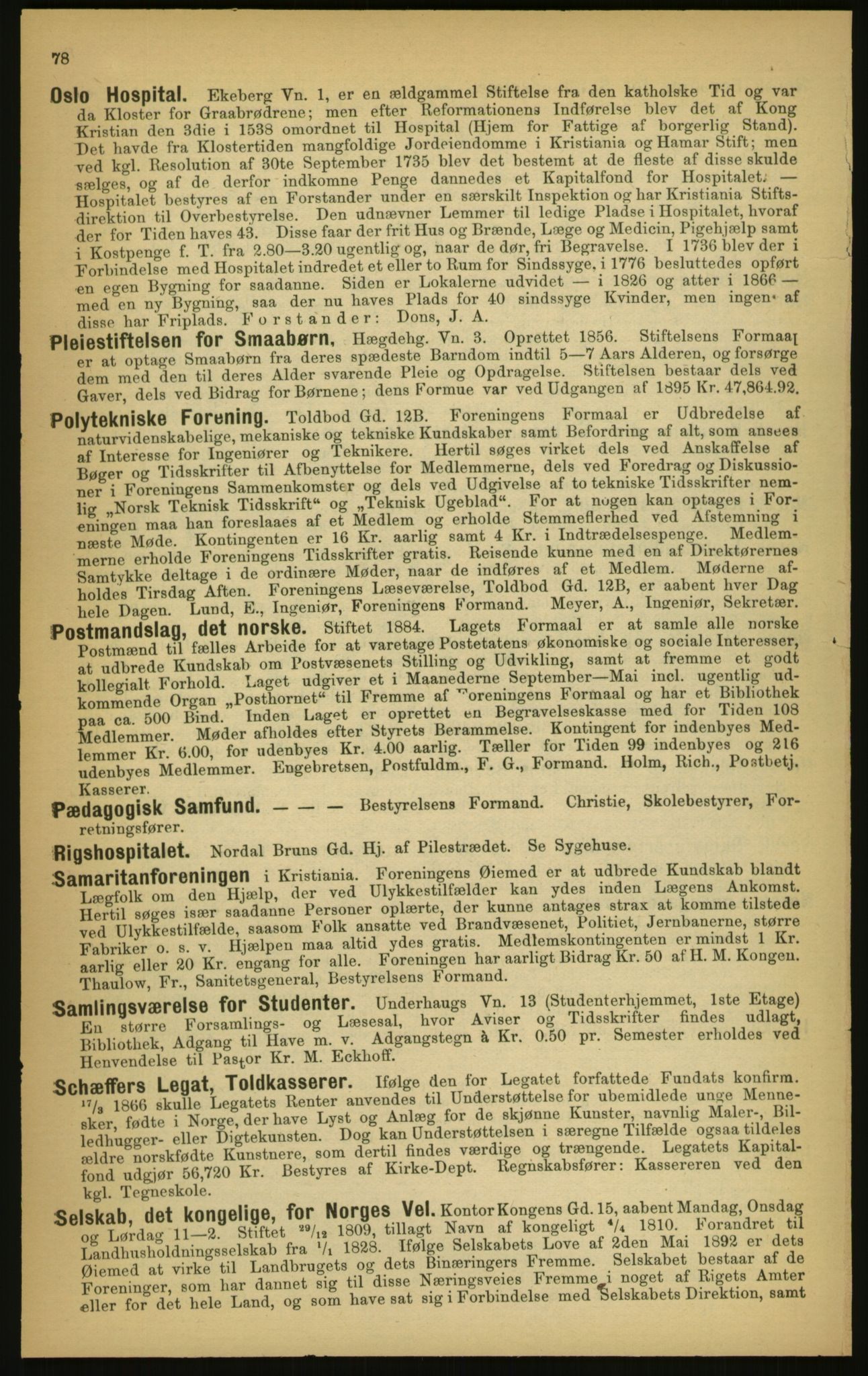 Kristiania/Oslo adressebok, PUBL/-, 1897, p. 78