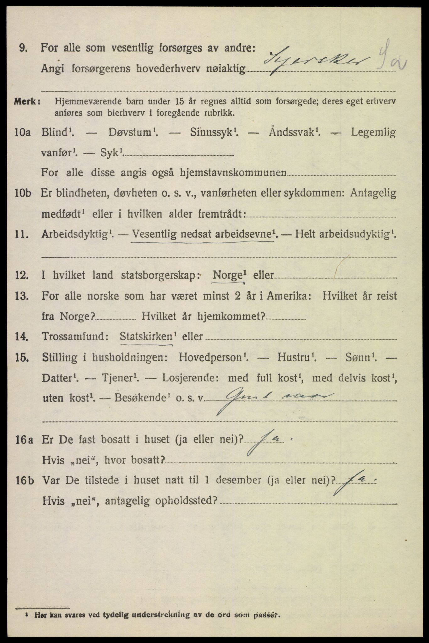 SAH, 1920 census for Fåberg, 1920, p. 10035