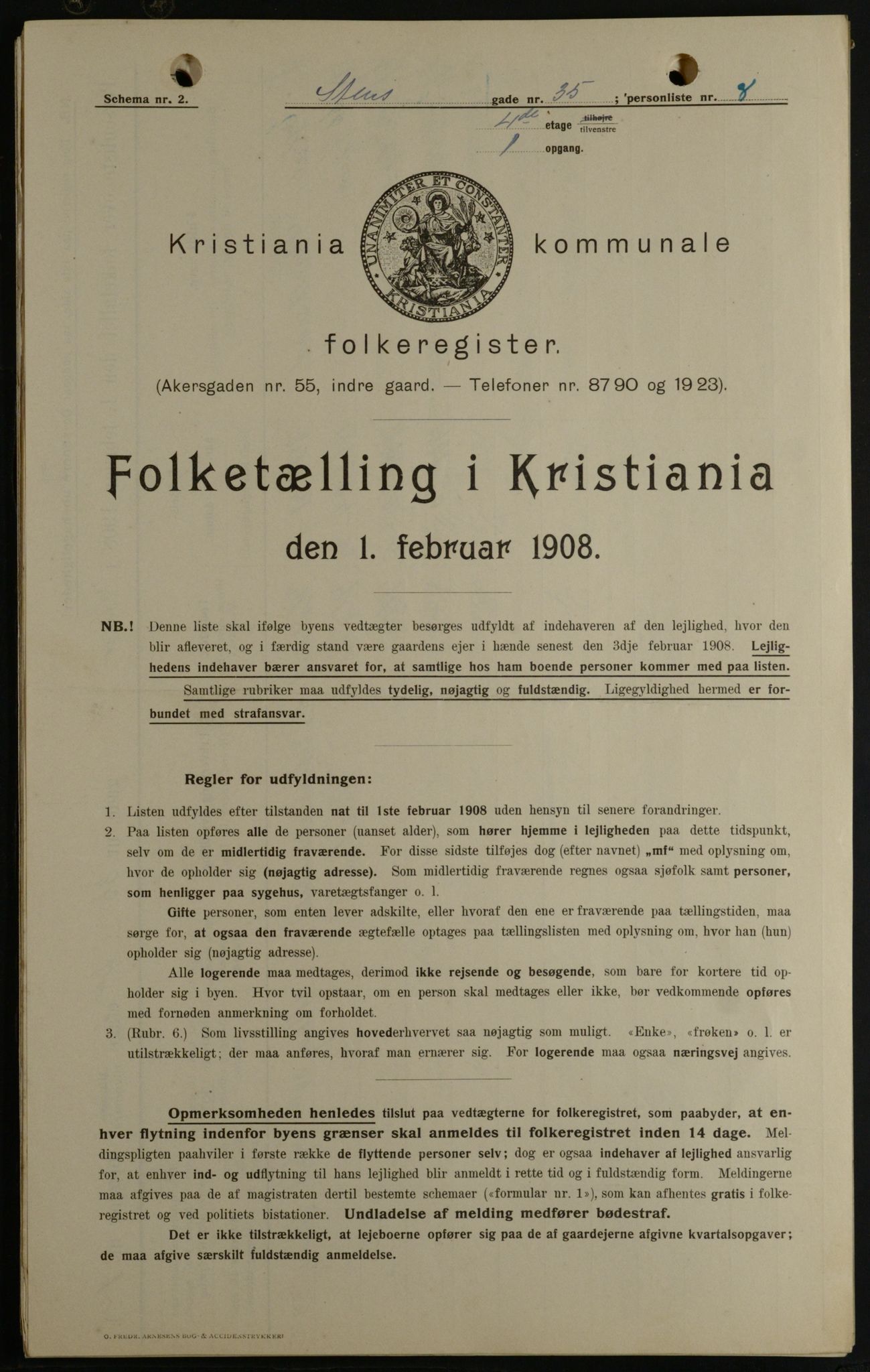 OBA, Municipal Census 1908 for Kristiania, 1908, p. 91930