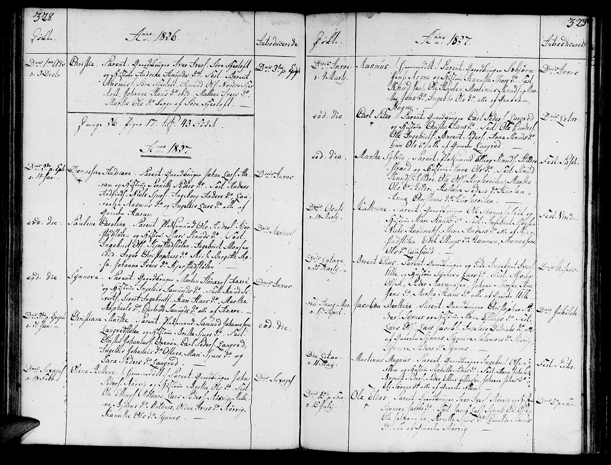 Ministerialprotokoller, klokkerbøker og fødselsregistre - Møre og Romsdal, SAT/A-1454/536/L0494: Parish register (official) no. 536A03, 1803-1836, p. 328-329