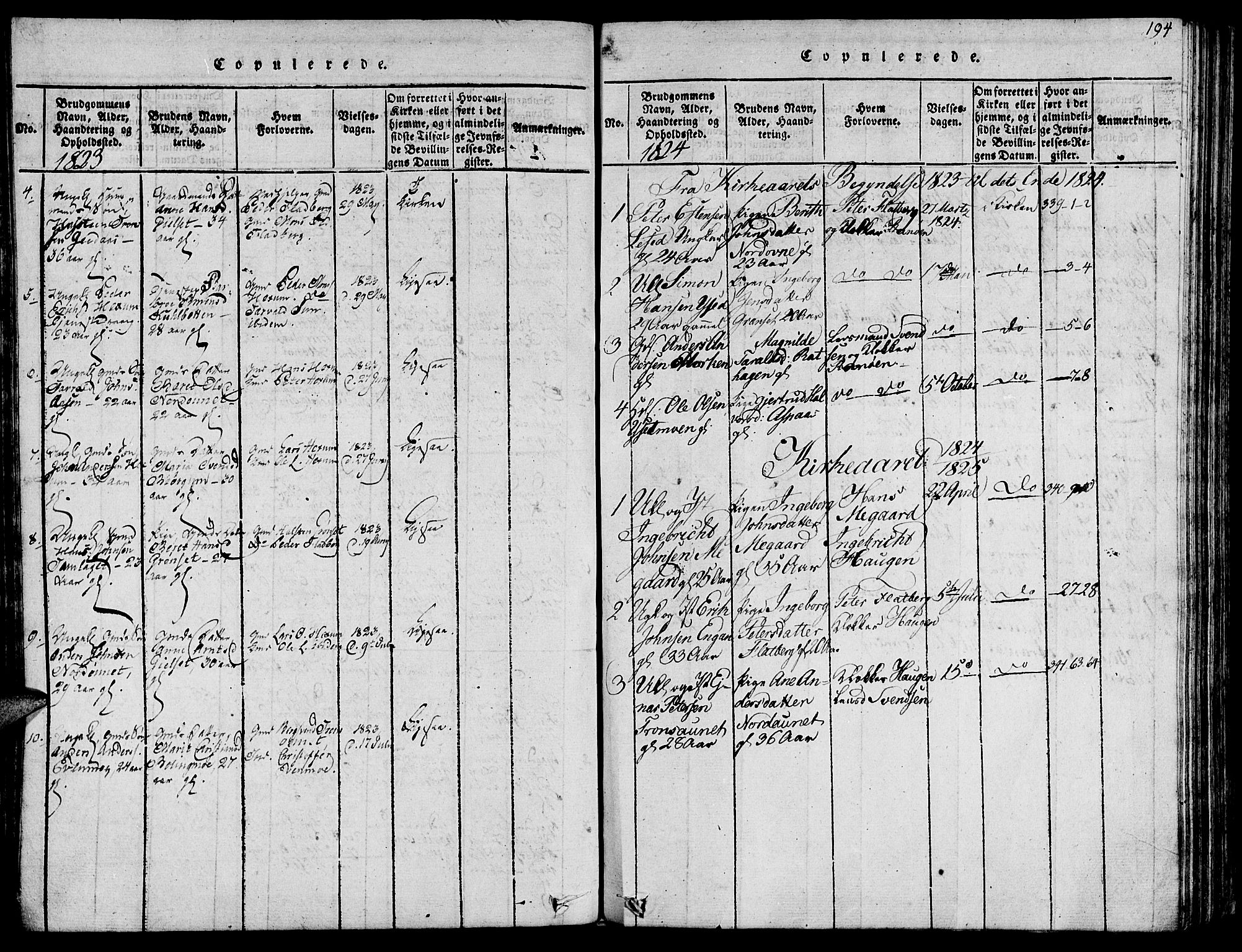 Ministerialprotokoller, klokkerbøker og fødselsregistre - Sør-Trøndelag, AV/SAT-A-1456/685/L0954: Parish register (official) no. 685A03 /1, 1817-1829, p. 194